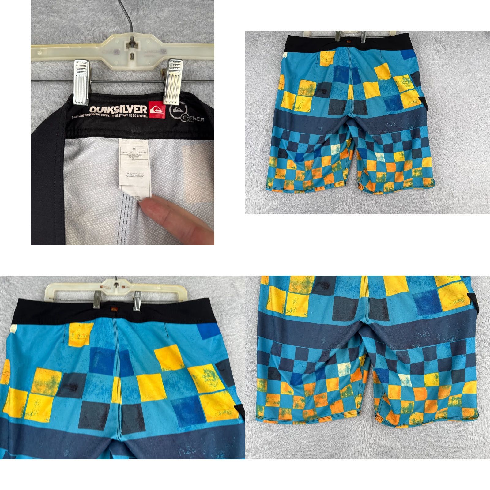 Quiksilver Quiksilver Swim Trunks Mens Board Shorts 32 Green Camouflage Pockets Drawstring Polyester 36x11 Beach Mens Size US 32 / EU 48 - 9 Thumbnail