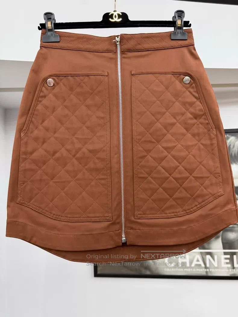 Hermes Hermes 25 Spring/Summer Orange Diamond Patterned Skirt Size 25" / US 0 / IT 36 - 1 Thumbnail