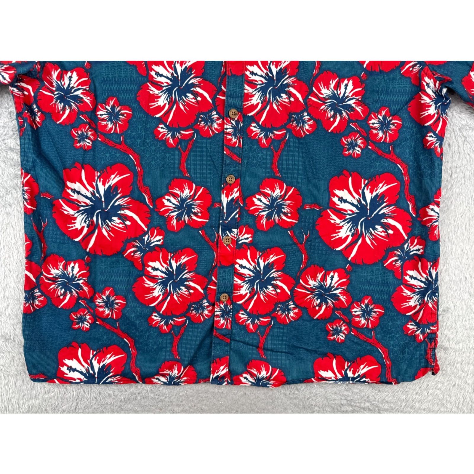 Vintage Te Aito Shirt Men 3XL Blue Floral Hibiscus Hawaiian Button-Up Cotton Shirt Adults 3XL Te Aito Men Hawaiian Shirt Blue Floral Short Sleeve Size US XXL / EU 58 / 5 - 5 Thumbnail