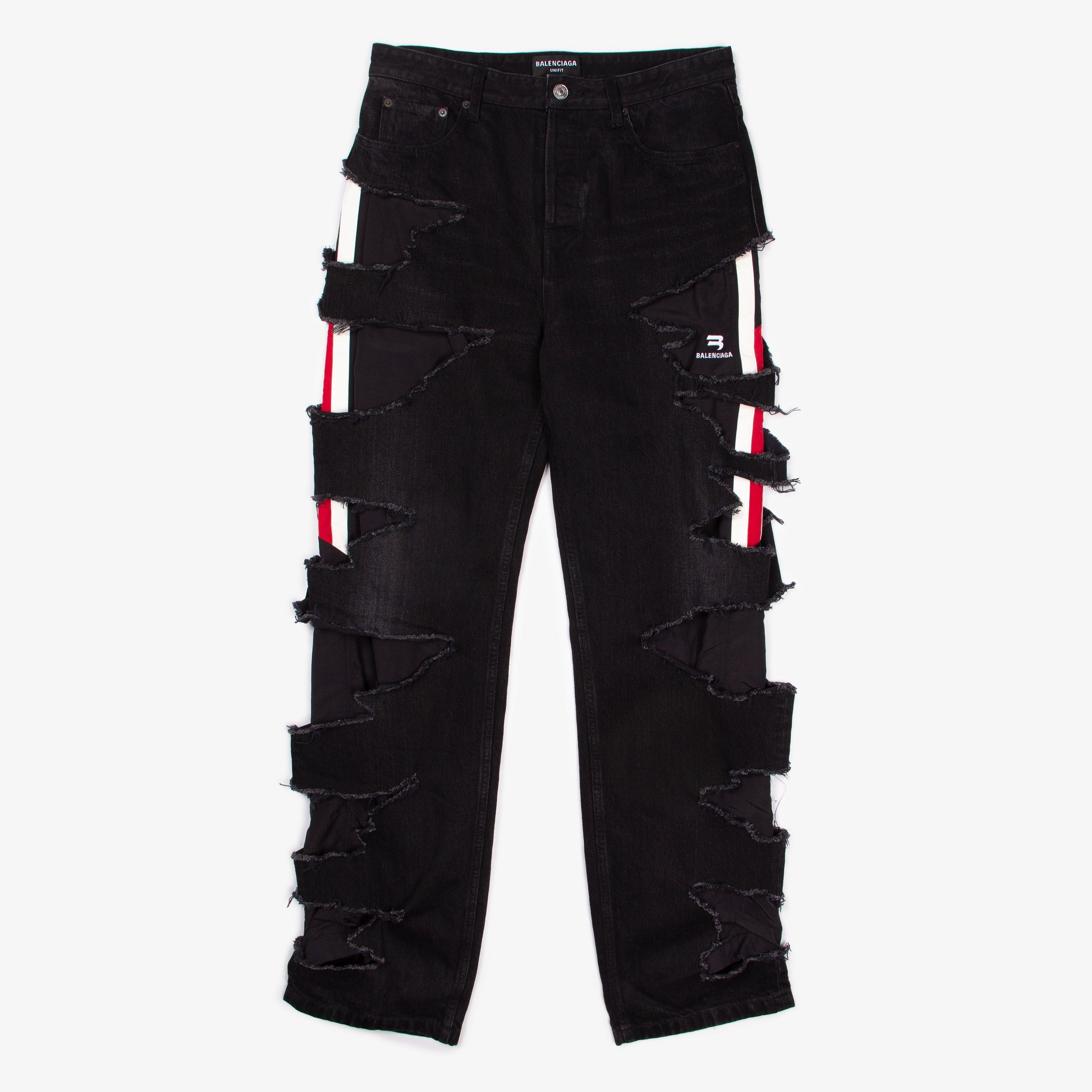 Balenciaga BALENCIAGA AFTERWORLD SLASHED SPORTY B DENIM | S Size US 32 / EU 48 - 2 Thumbnail