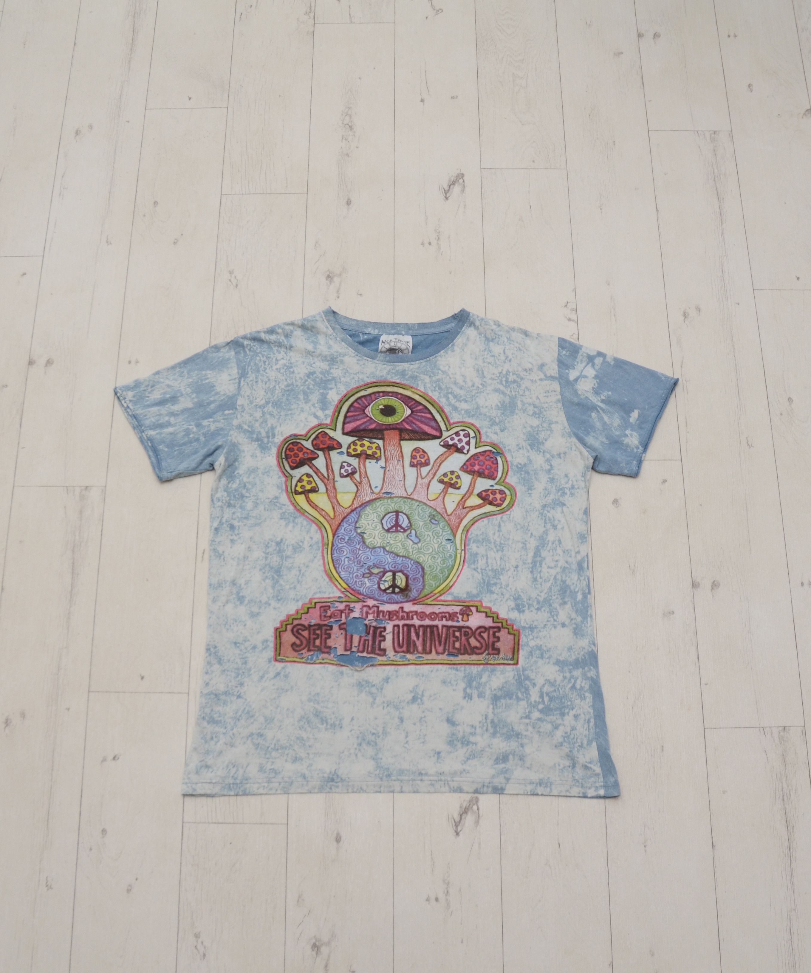 Japanese Brand × Vintage 🍄 No Time Stonewash Eat Mushrooms See The Universe T-shirt Size US L / EU 52-54 / 3 - 1 Thumbnail