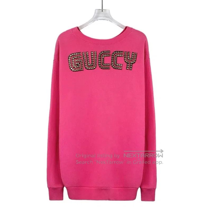 Gucci Gucci Pink logo letter dog head printed beaded cotton roun Size S / US 4 / IT 40 - 2 Thumbnail