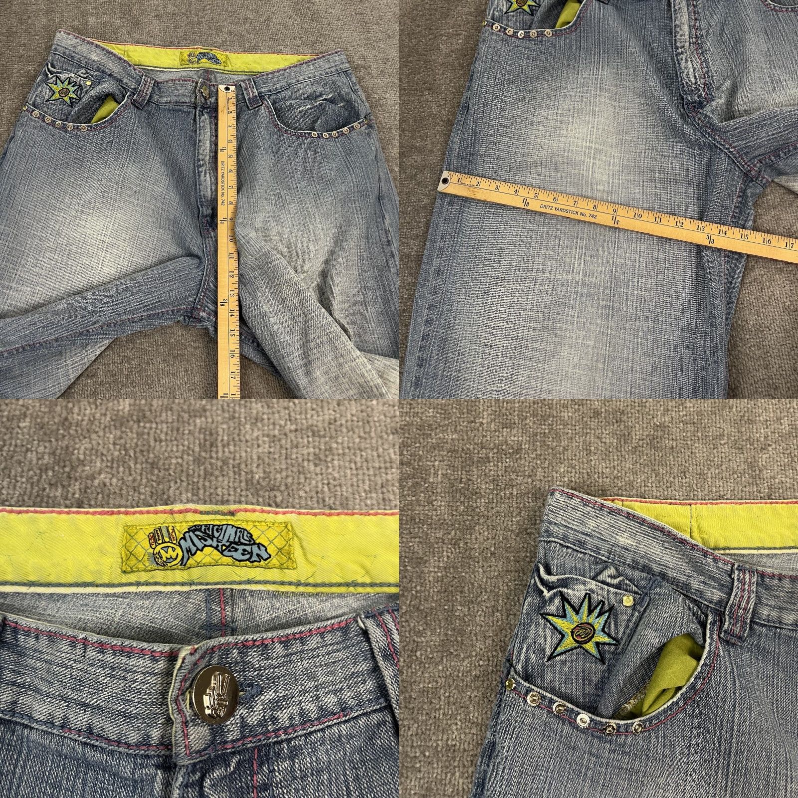 Vintage VINTAGE MISKEEN Original Jeans Mens 42 Cropped 13" Baggy Denim Slacker Y2K Pants Size US 42 / EU 58 - 8 Thumbnail