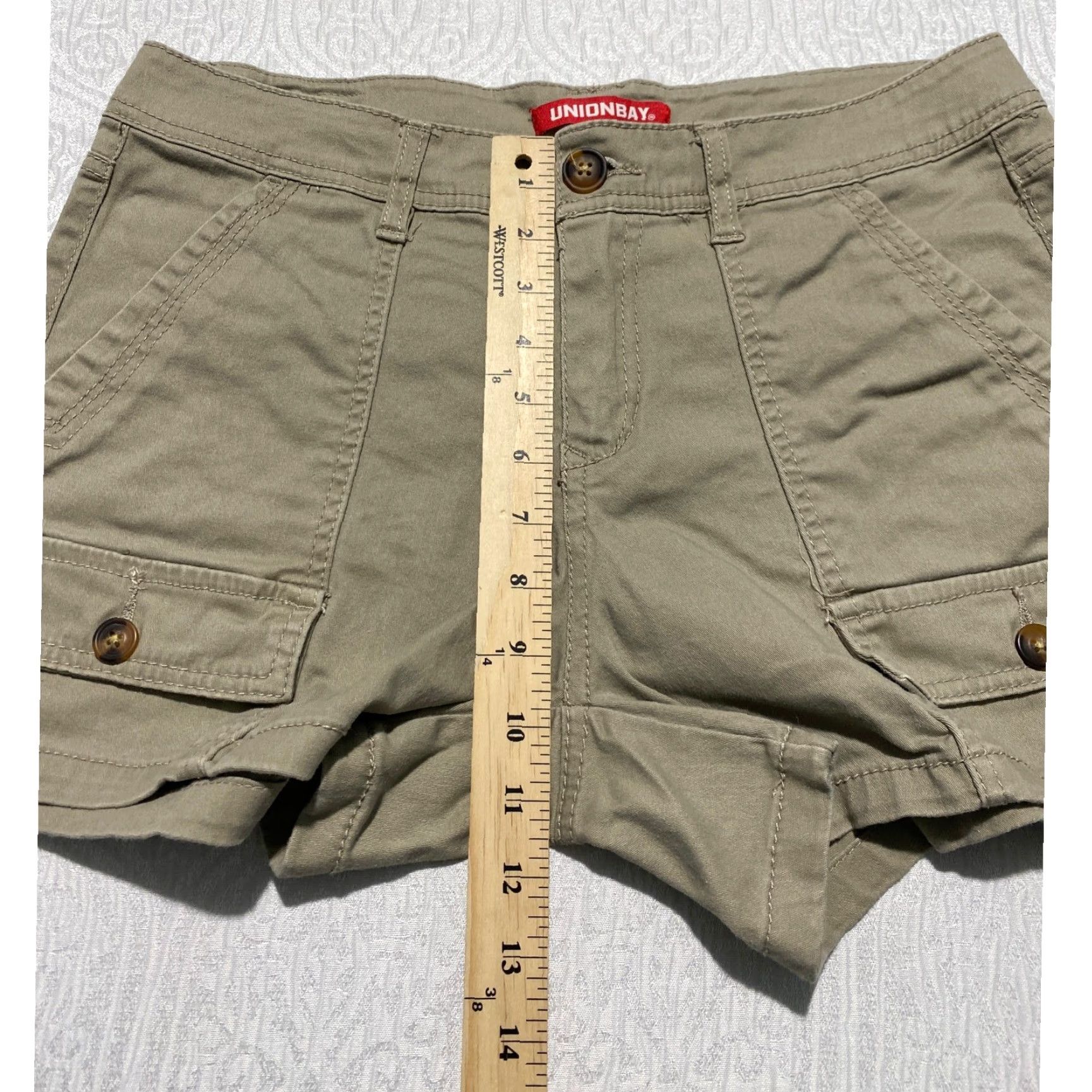 Vintage Unionbay Khaki Cargo Shorts Womens 30 W Tan Cotton Spandex Utility Hiking Size 30" / US 8 / IT 44 - 4 Thumbnail