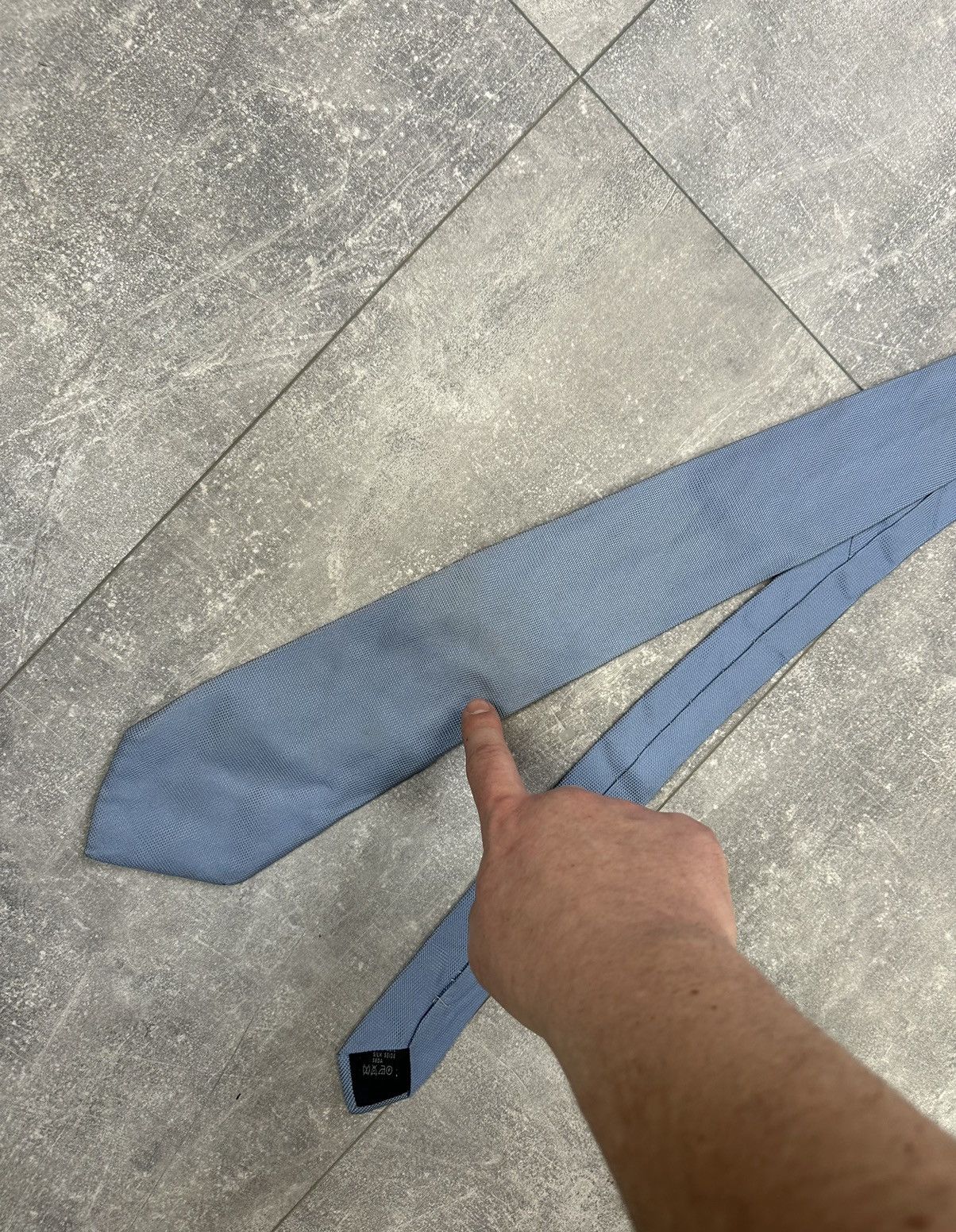 Burberry Men’s vintage blue tie Burberry Size ONE SIZE - 10 Thumbnail