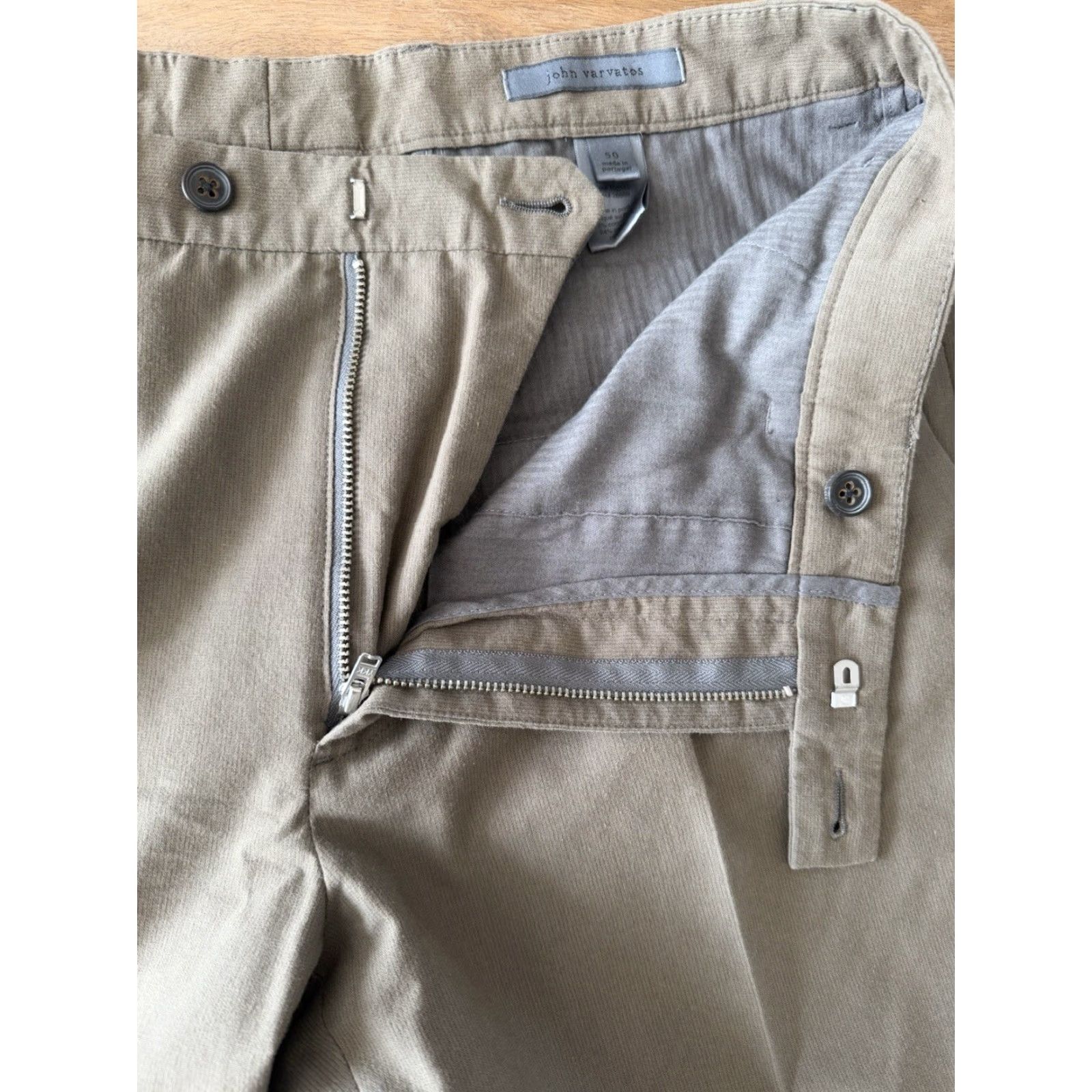 John Varvatos VINTAGE John Varvatos Cotton Dress Pants Brown Chino Flat Front 50 Regular 35x30 Mens Size US 34 / EU 50 - 4 Thumbnail