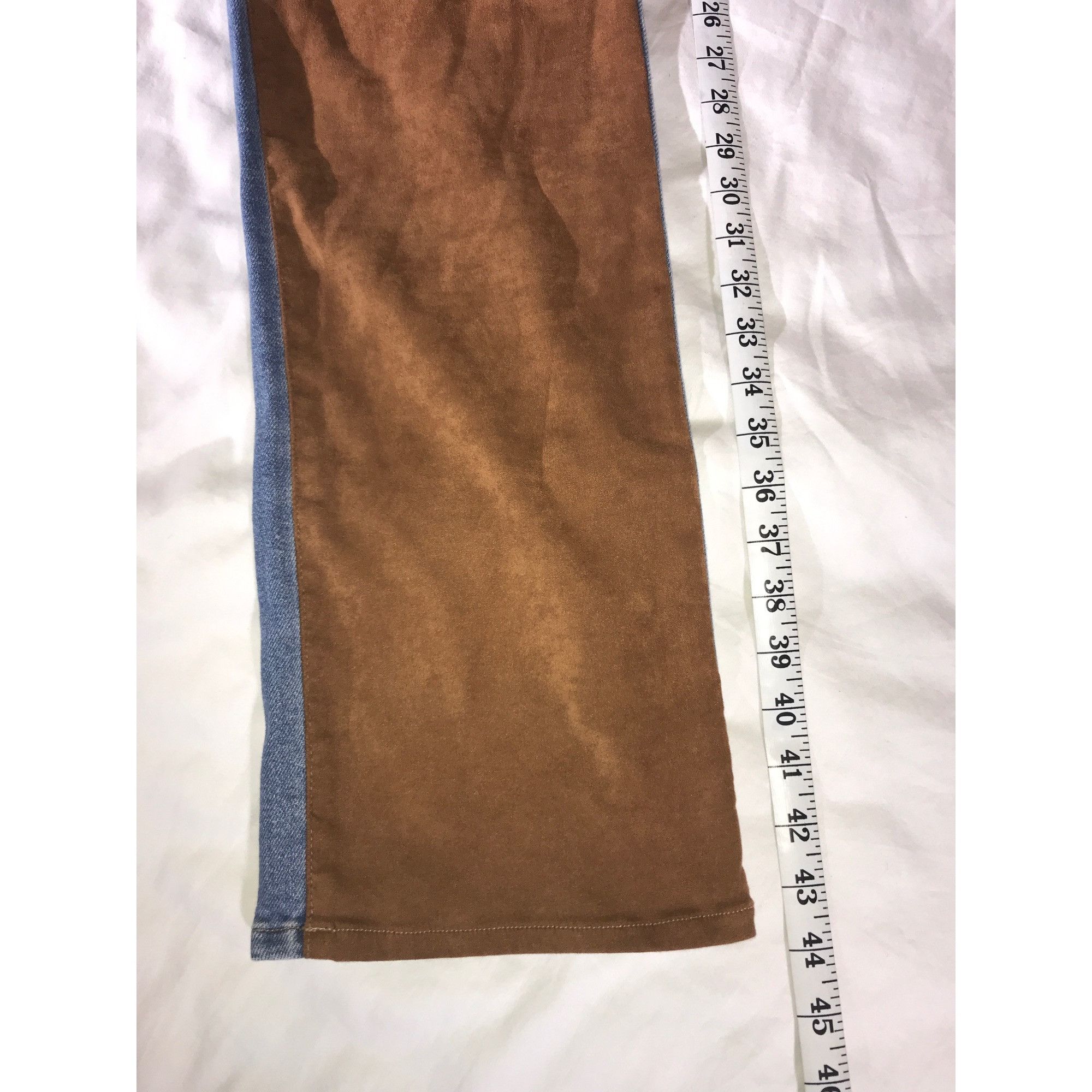 Good American Good American Women's Two-Tone Brown/Blue Denim Jeans Size Size 32" / US 10 / IT 46 - 7 Thumbnail