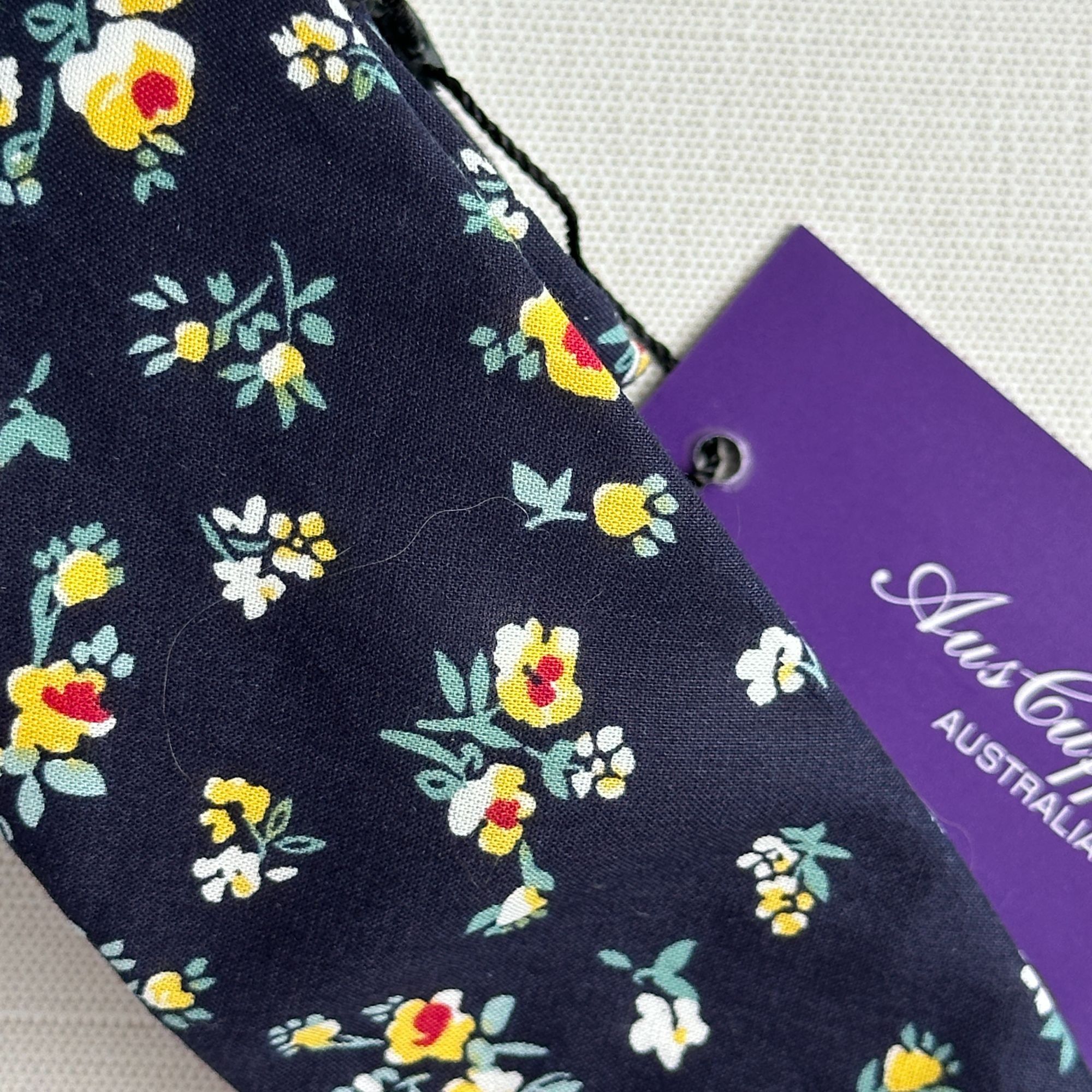 Other AusCufflinks Men’s Tie NWT Navy Cotton Floral Print Handmade Size ONE SIZE - 12 Thumbnail