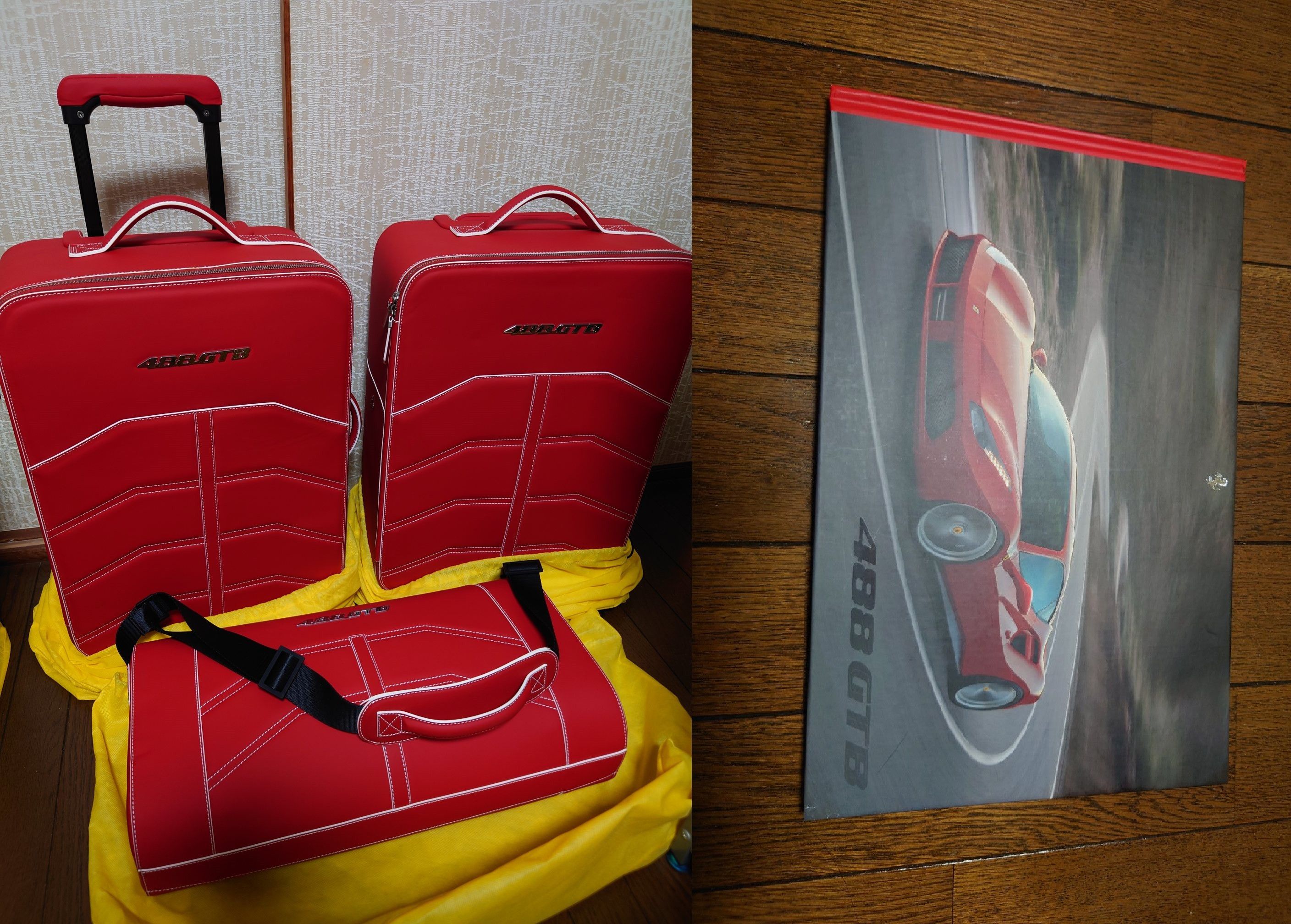 Ferrari Ferrari 488 GTB bag set leather travel luggage red & catalog Size ONE SIZE - 1 Thumbnail