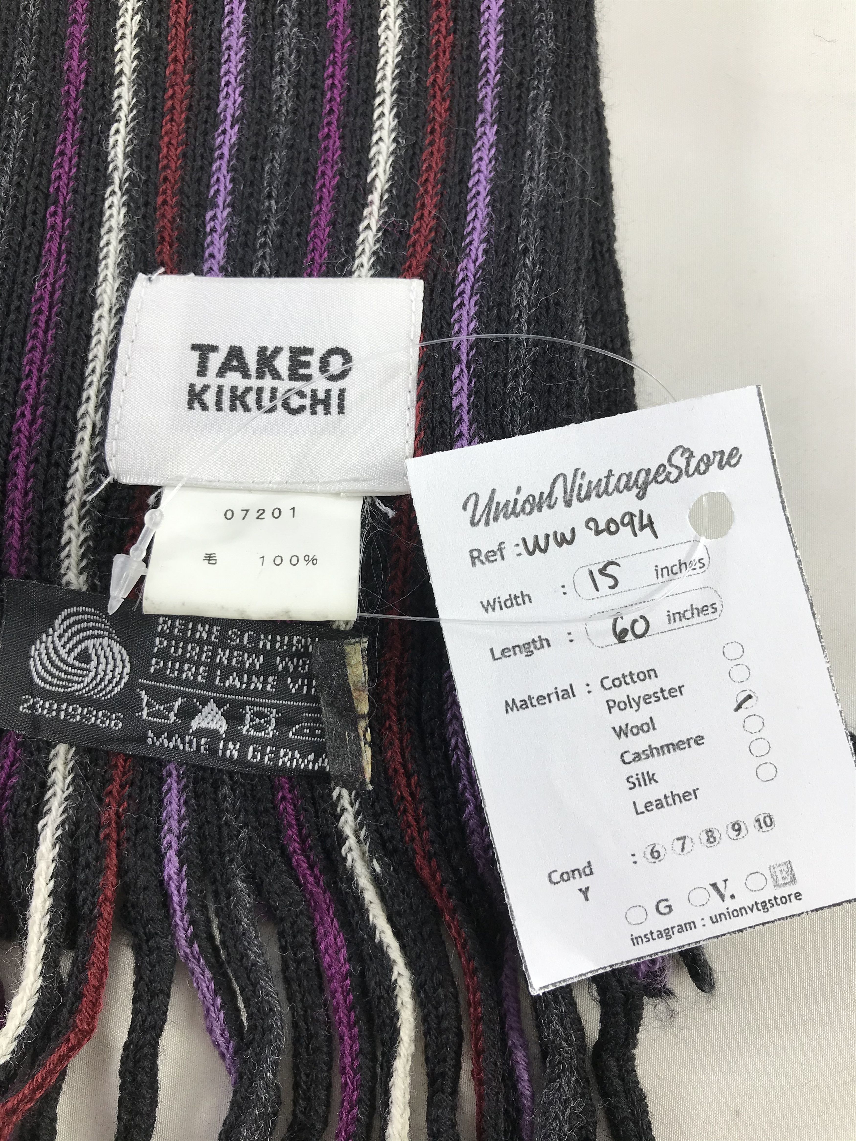 Takeo Kikuchi × Vintage Takeo Kikuchi Scarf / Muffler / Neckwear - WW2094 Size ONE SIZE - 4 Thumbnail
