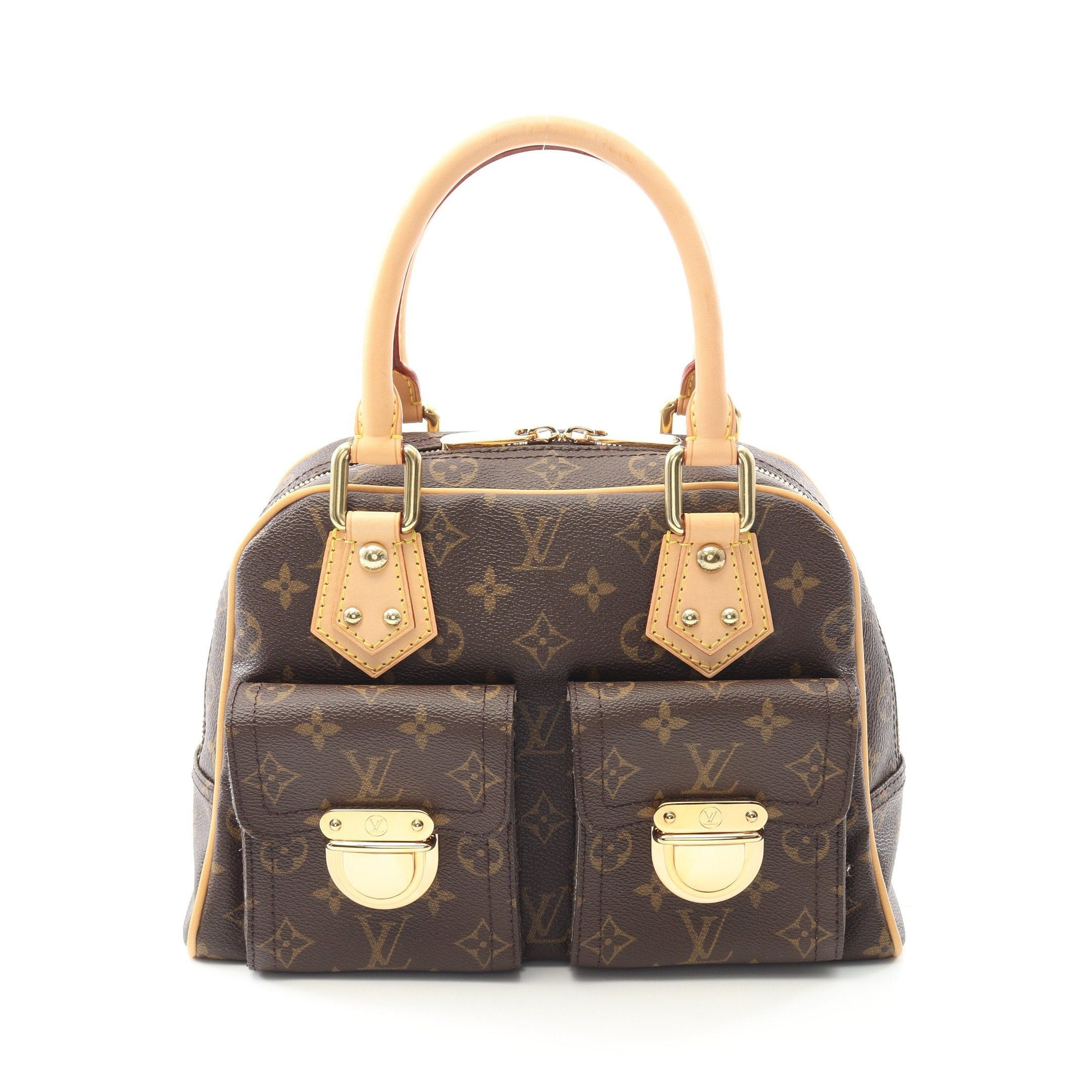 Louis Vuitton Louis Vuitton Manhattan Pm Monogram Handbag Leather Brown Size ONE SIZE - 1 Thumbnail