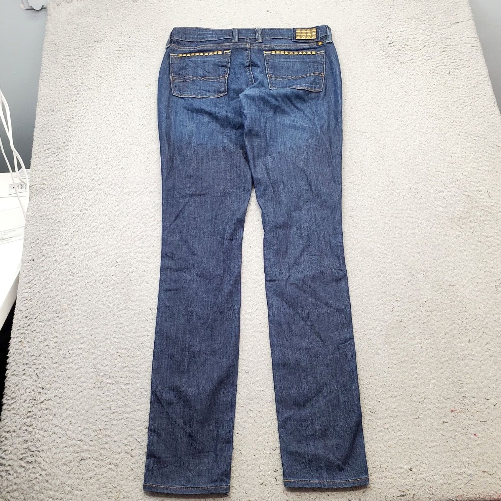 Lucky Brand Lucky Brand Charlie Skinny Jeans Women 4 Women 4 Denim Blue 5-Pocket Design Pocket Stud Embellishment Size 27" / US 4 / IT 40 - 2 Thumbnail