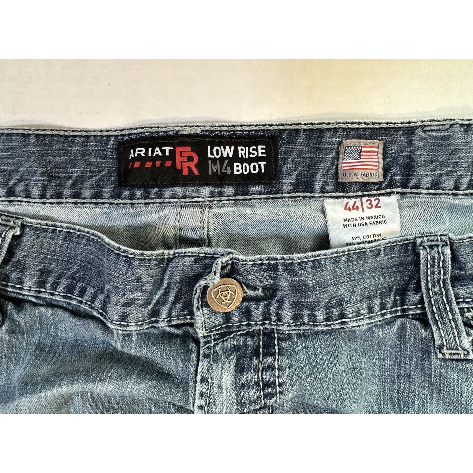 Ariat ARIAT FR Low Rise M4 Boot Jeans Blue 44/32 western CAT 2 Size US 44 / EU 60 - 2 Thumbnail
