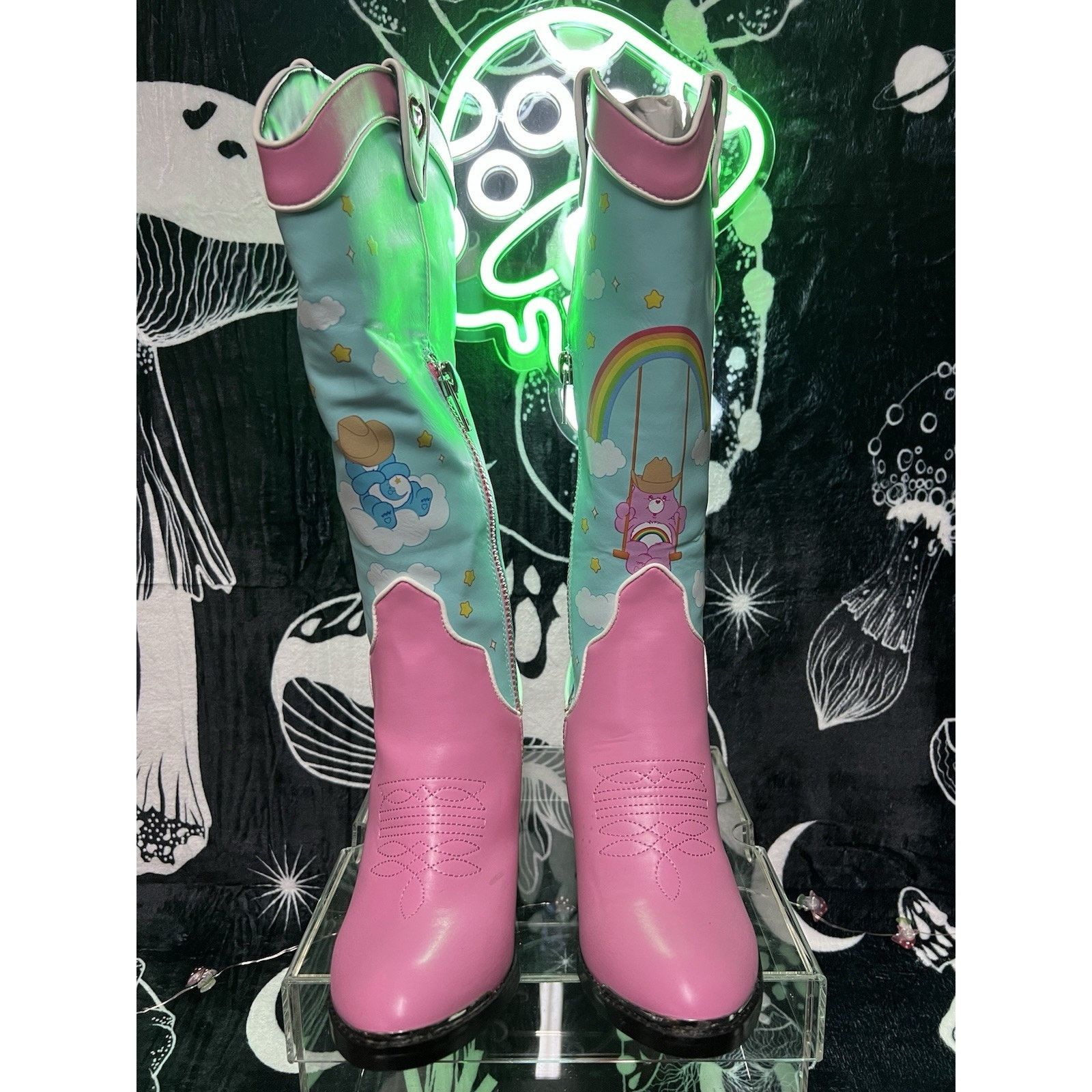 Dolls Kill Dolls Kill X Care Bears Rainbow Cowboy Boots (6) Size US 6 / IT 36 - 3 Thumbnail