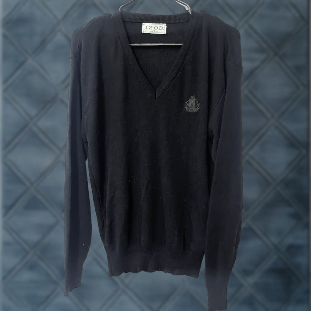 Izod VINTAGE IZOD Sweater Men’s Size M V-Neck Embroidered Logo Black Shirt Size US M / EU 48-50 / 2 - 1 Thumbnail