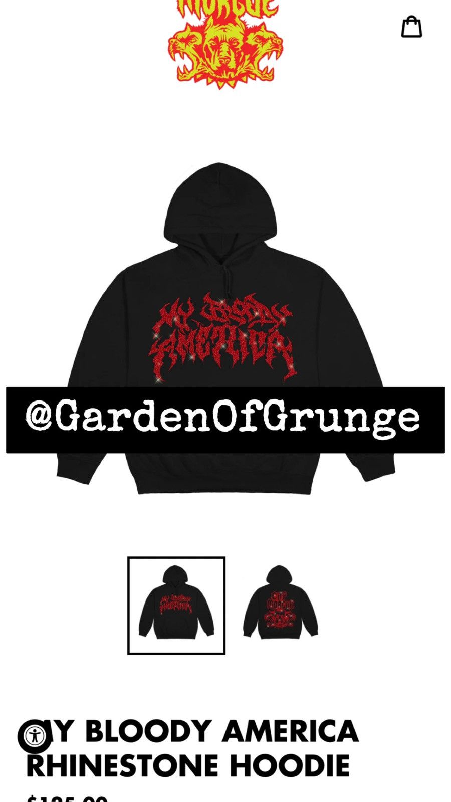 City Morgue × G59 Records × Missing Since Thursday CITY MORGUE MY BLOODY AMERICA RHINESTONE HOODIE Size US L / EU 52-54 / 3 - 1 Thumbnail