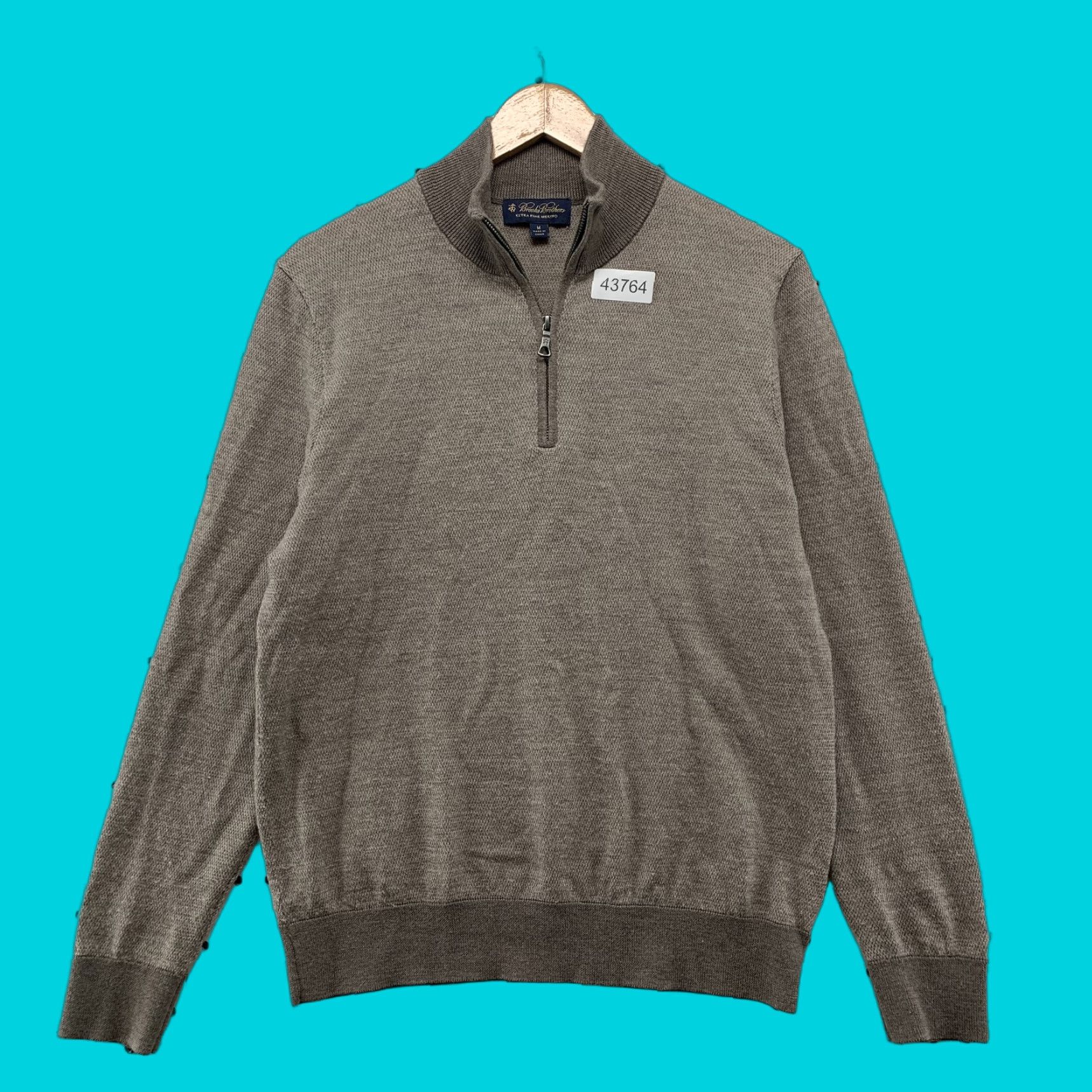 Brooks Brothers BROOKS BROTHERS Extra Fine Merino Wool Sweater Mens Medium Brown 1/4 Zip Pullover Mock Neck Knit Knitwear Casual Winter 90s Preppy Mens Size US M / EU 48-50 / 2 - 1 Thumbnail