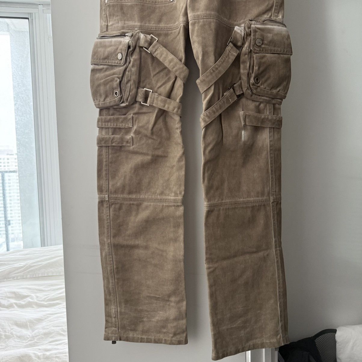 SHINE LUXURY OG Sample 1/1 – “Subhumane” Flared Kombat Cargo Pants Size US 32 / EU 48 - 7 Thumbnail