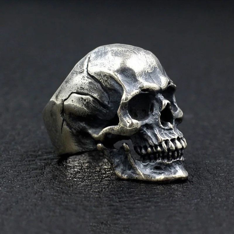 Japanese Brand × Jewelry × Vintage Retro Skull Large Ring Size ONE SIZE - 4 Thumbnail