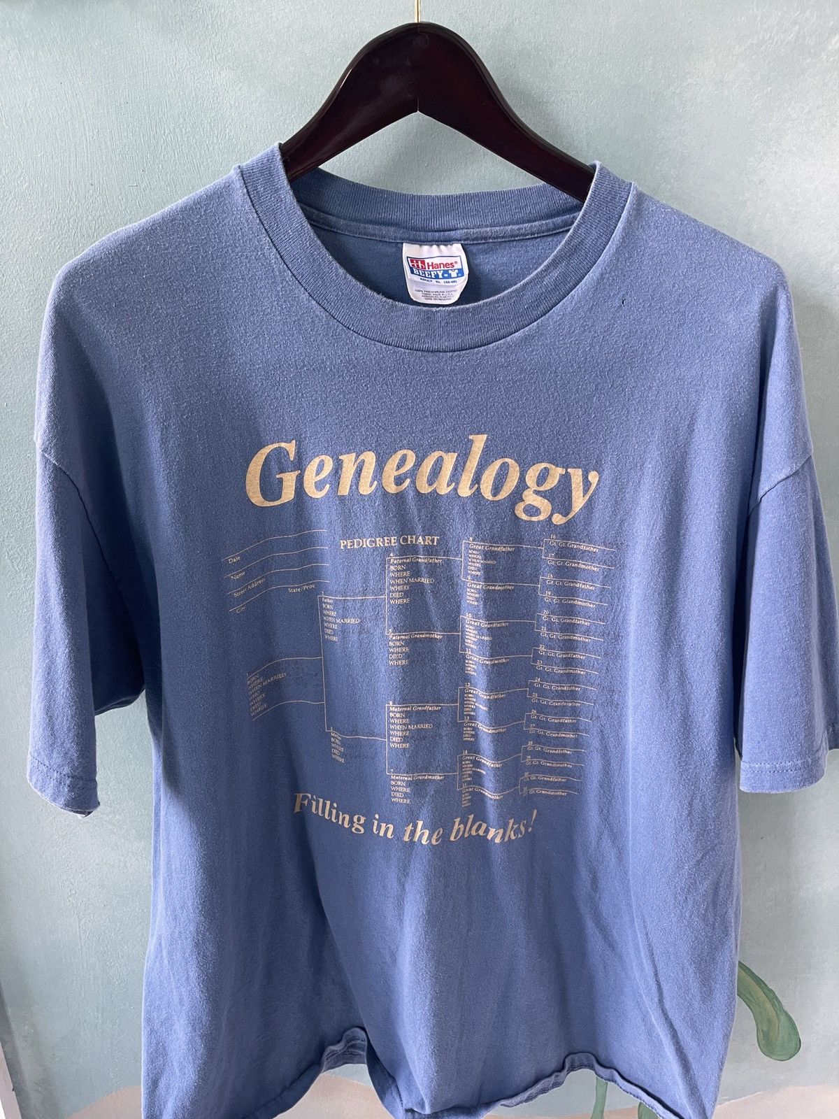 Hanes Vintage 1990s Genealogy Family Tree Tee Hanes Beefy T shirt Size US XL / EU 56 / 4 - 8 Thumbnail