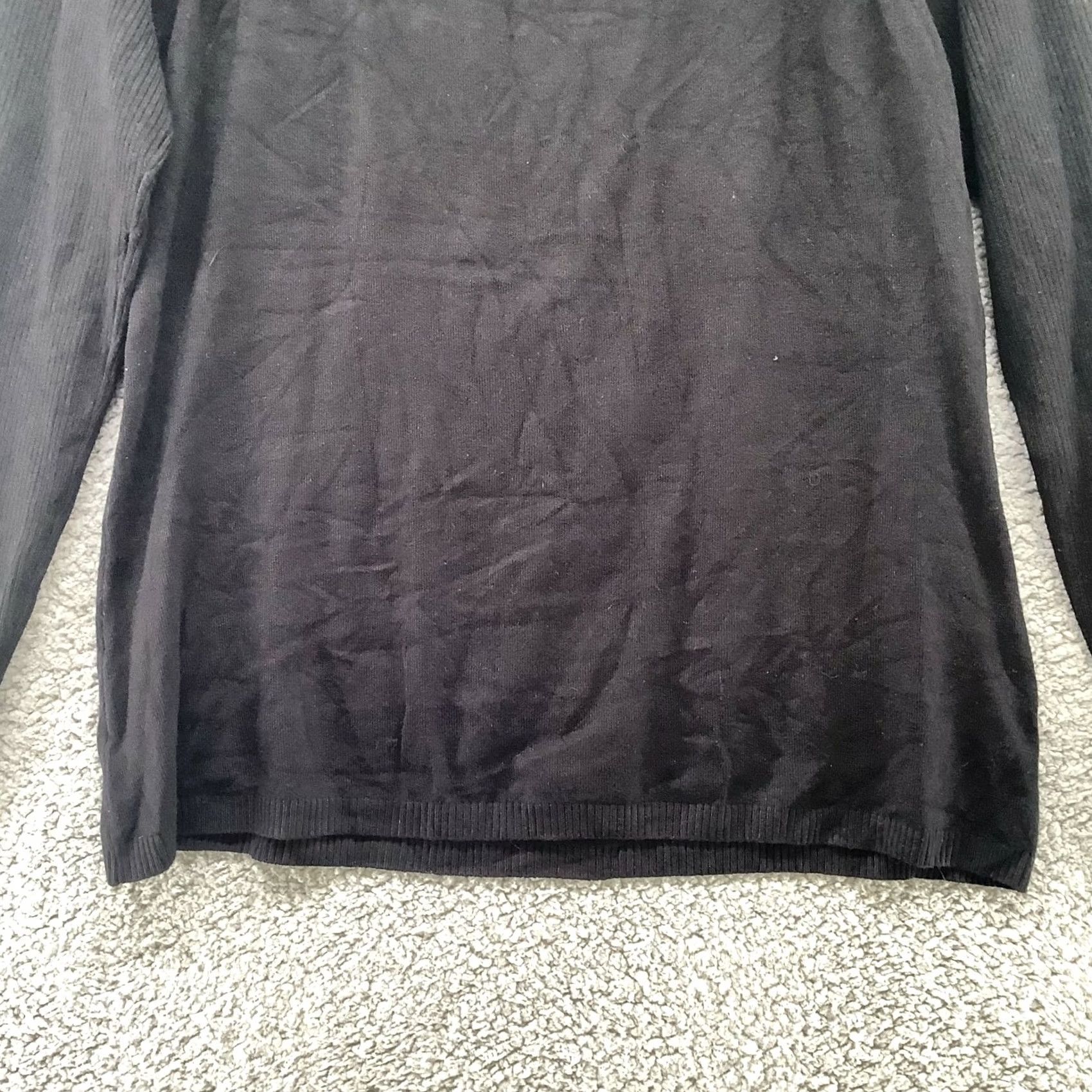 Vintage VINTAGE Ricki's Sweater Womens XL Black Square Neck Ribbed Sleeve Basic Layering Size XL / US 12-14 / IT 48-50 - 4 Thumbnail