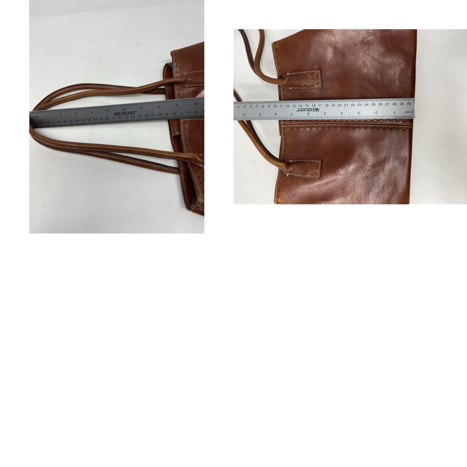 Fossil VINTAGE Fossil Tote Women Medium Leather Brown Purse Handbag Y2K 90s Classic Designer Inner Pockets Brown Leather Size ONE SIZE - 8 Thumbnail