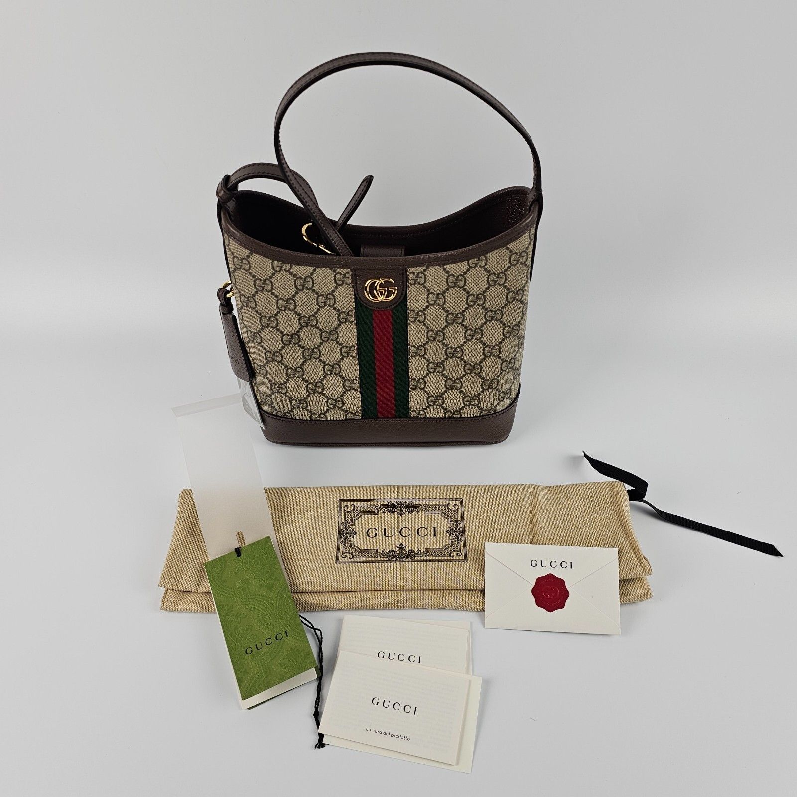 Gucci GUCCI Ophidia Small Beige/Ebony Shoulder Bag New Authentic Size ONE SIZE - 3 Thumbnail