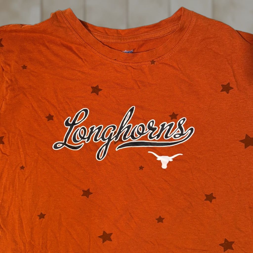Champion Champion Long Sleeve T-Shirt Orange Logo Stars AOP Crew Neck Women L Tshirt Size L / US 10 / IT 46 - 1 Thumbnail