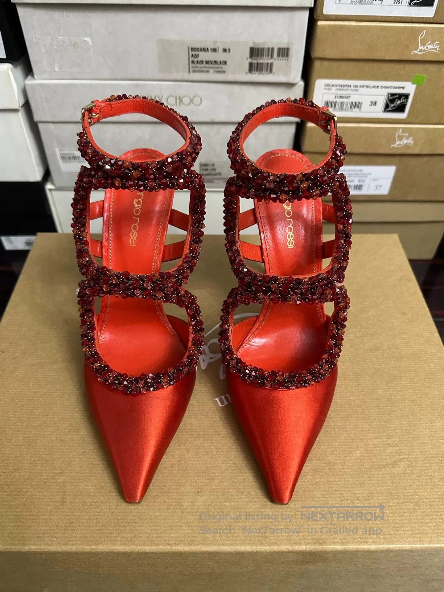 Sergio Rossi Sergio Rossi Limited Red Satin Heels 38.5. Size US 7.5 / IT 37.5 - 1 Thumbnail