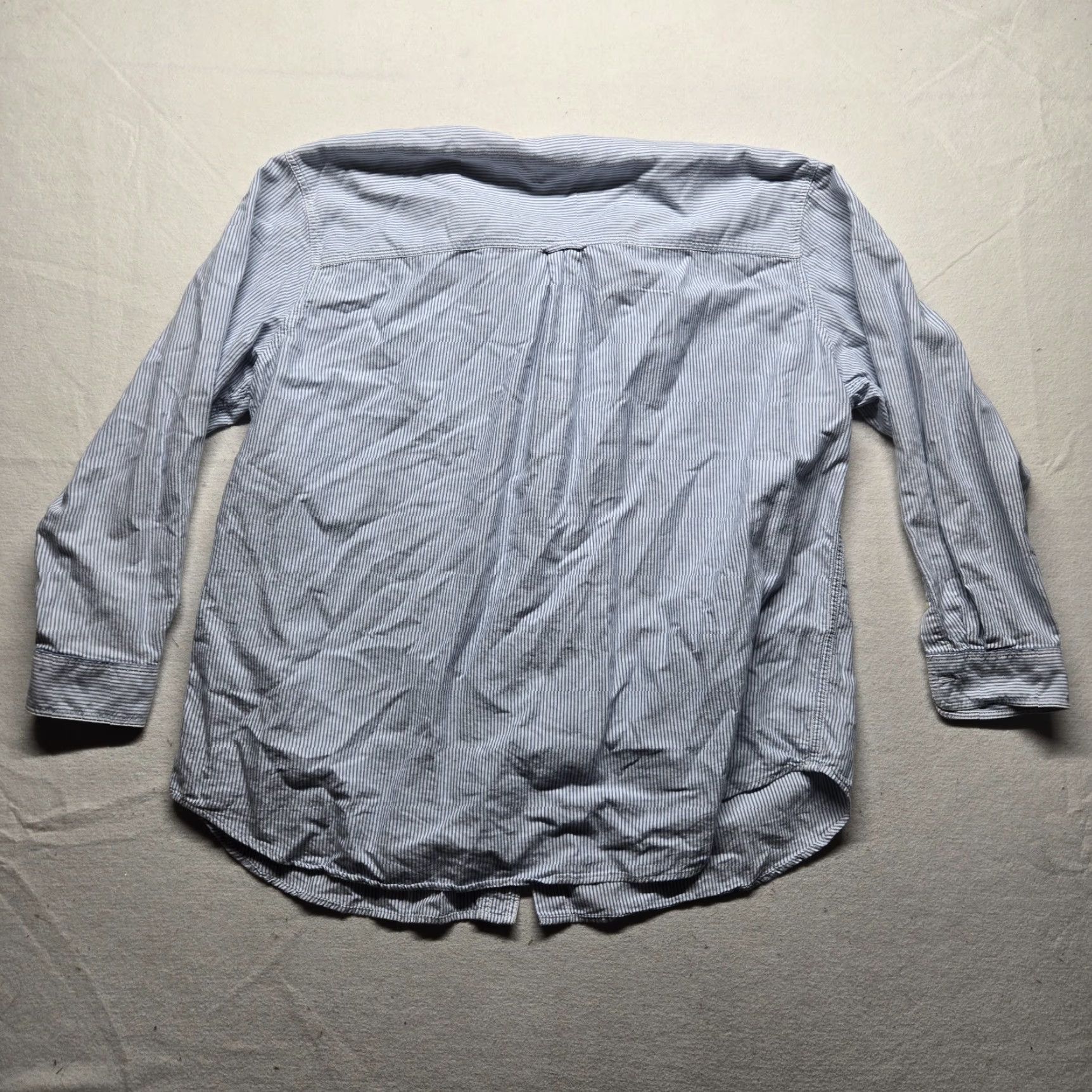 Chaps Chaps Shirt Button-Up Long Sleeve White Blue Stripes 3XB Big & Tall Mens Casual Classic Oxford Collar-Down Button Down Cotton Size US XXL / EU 58 / 5 - 7 Thumbnail