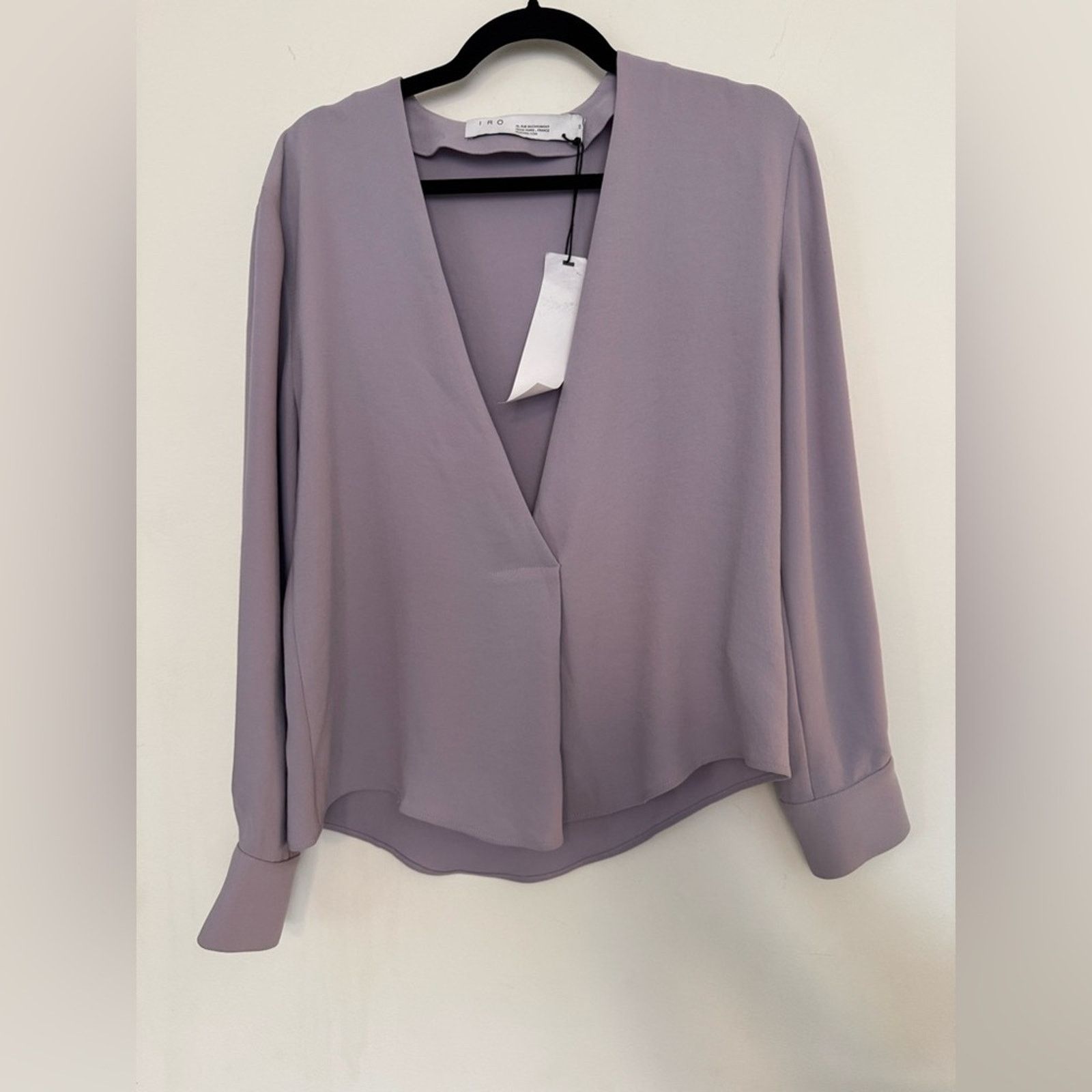 Iro IRO Lavender V-Neck Blouse NWT Size L / US 10 / IT 46 - 1 Thumbnail