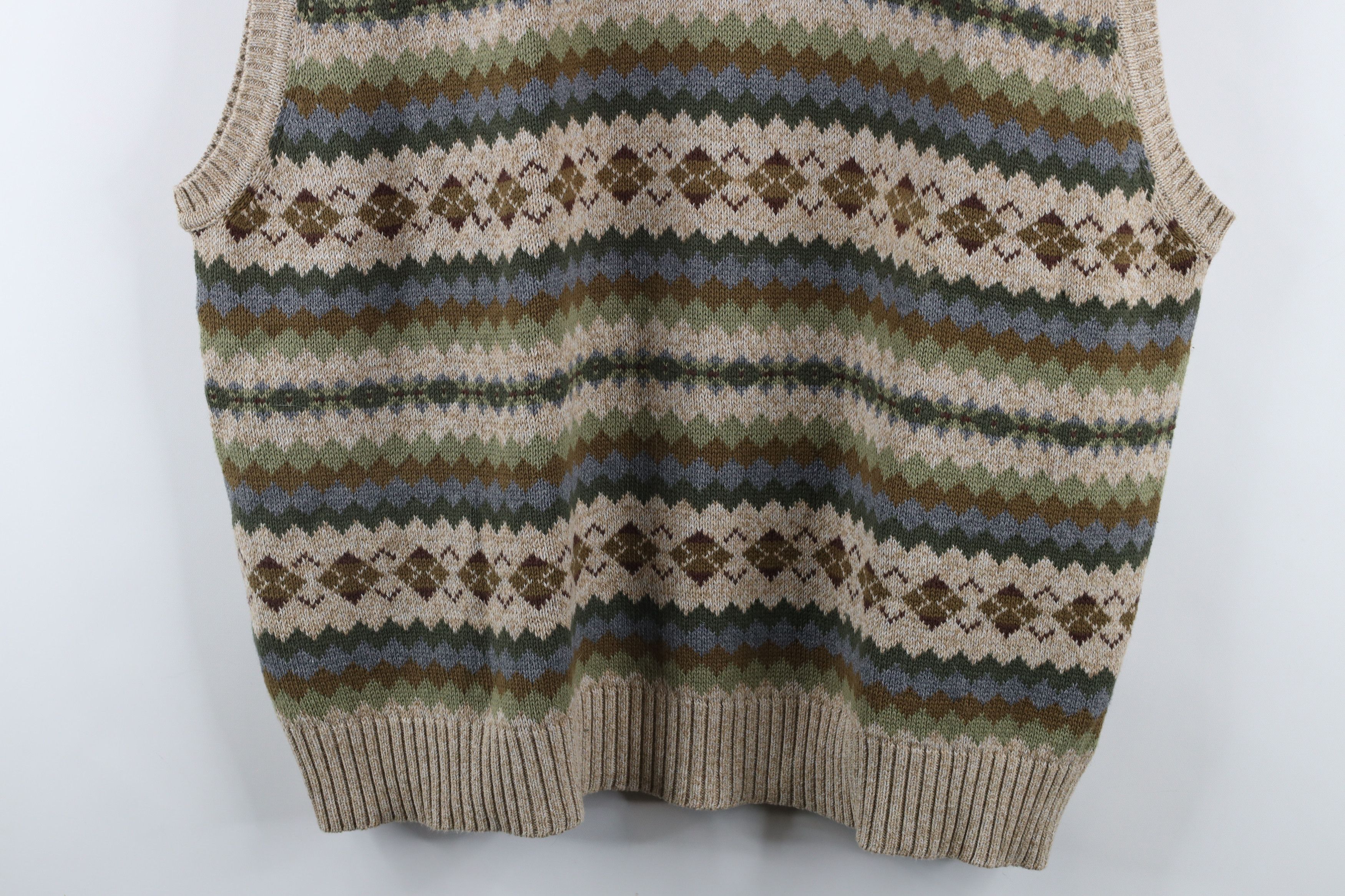 Vintage Vintage 90s Streetwear Fair Isle Knit Sweater Vest Cotton Size US XXL / EU 58 / 5 - 3 Thumbnail