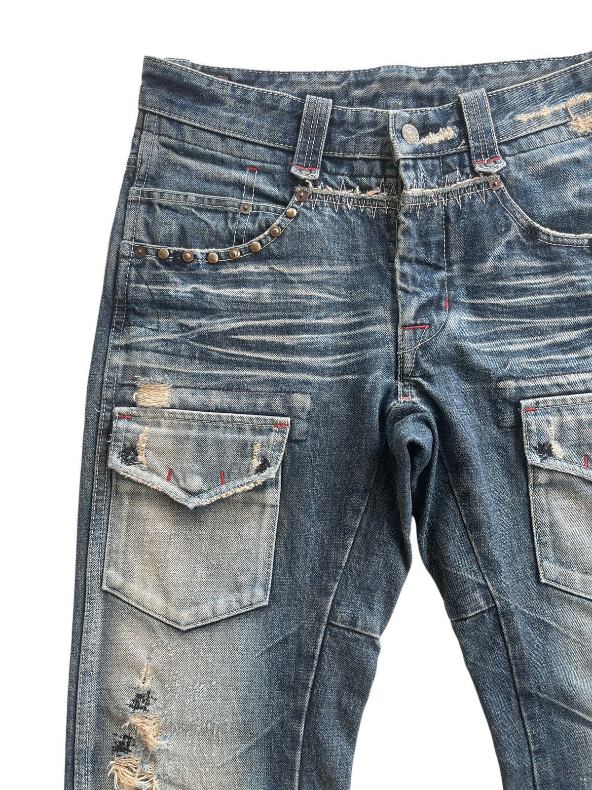Japanese Brand Vintage Bartack Distressed Bushpants Japan Denim Size US 30 / EU 46 - 5 Thumbnail
