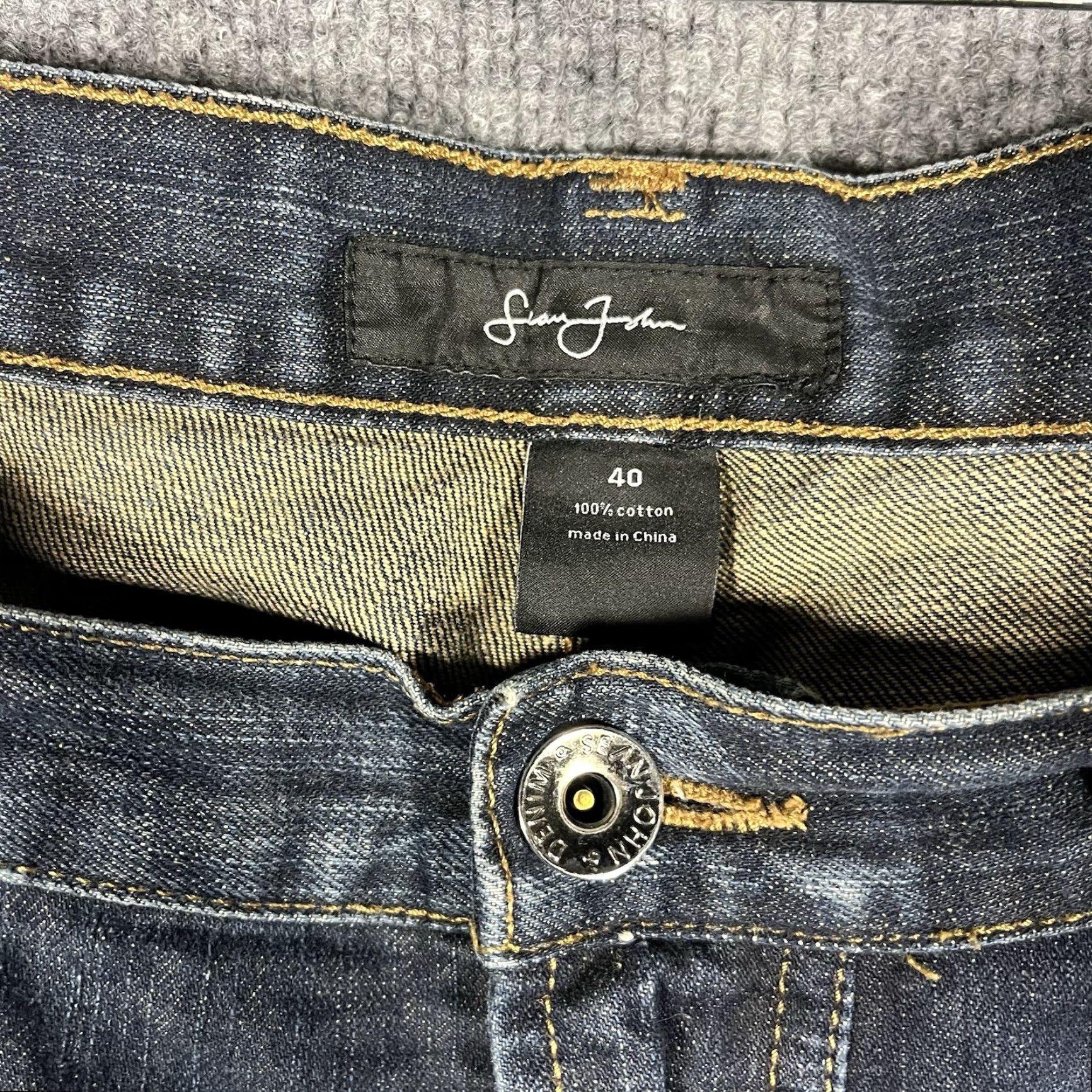 Sean John VTG Sean John Jeans Wide-Leg Hip Hop Baggy Denim 40x33 Mens Black/Blue Belted 90s Sketch Baggy Hip Hop Mens Jeans Size US 40 / EU 56 - 2 Thumbnail