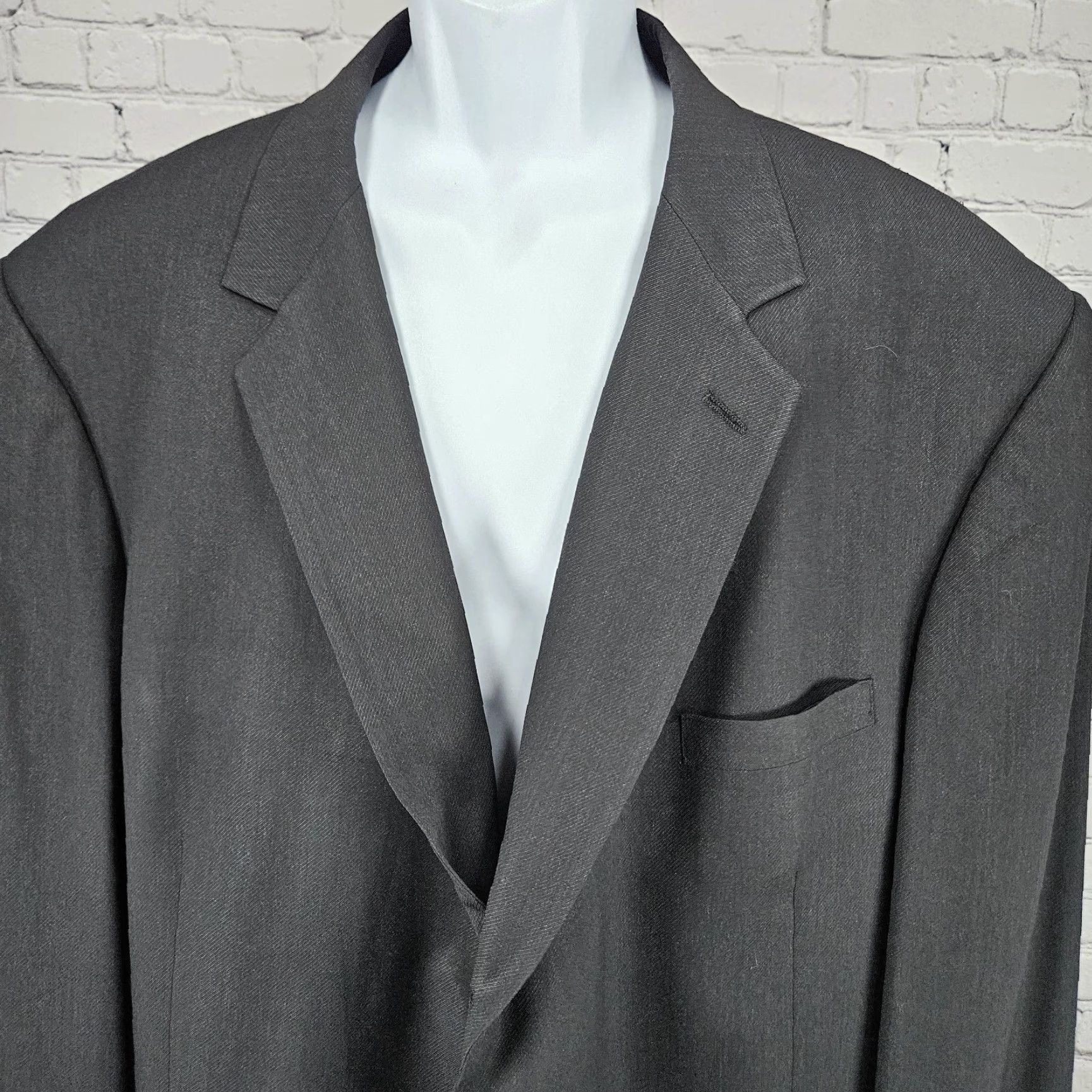 Pierre Cardin Pierre Cardin Blazer Sport Coat Notch Ventless 4 Button Wool Black 52XL Big & Tall Mens Jacket Size 52R - 7 Thumbnail