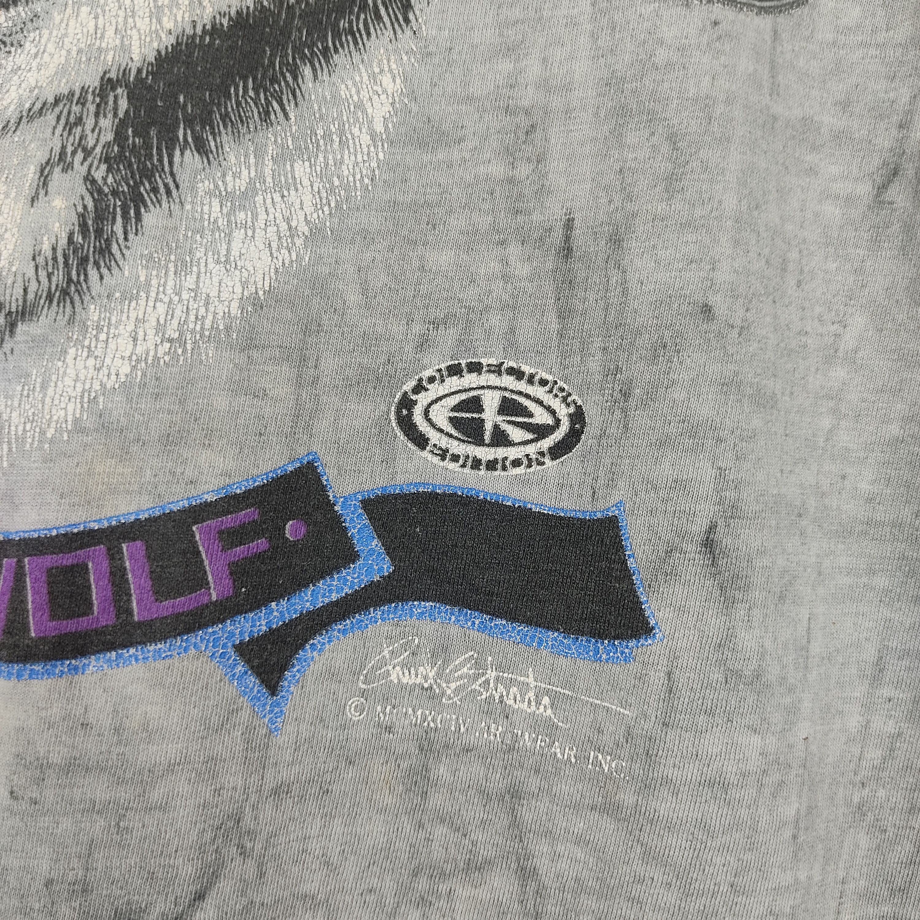 Habitat × Vintage Vintage Animal Survival Gear Gray Wolf Distress T-Shirt Size US L / EU 52-54 / 3 - 6 Thumbnail