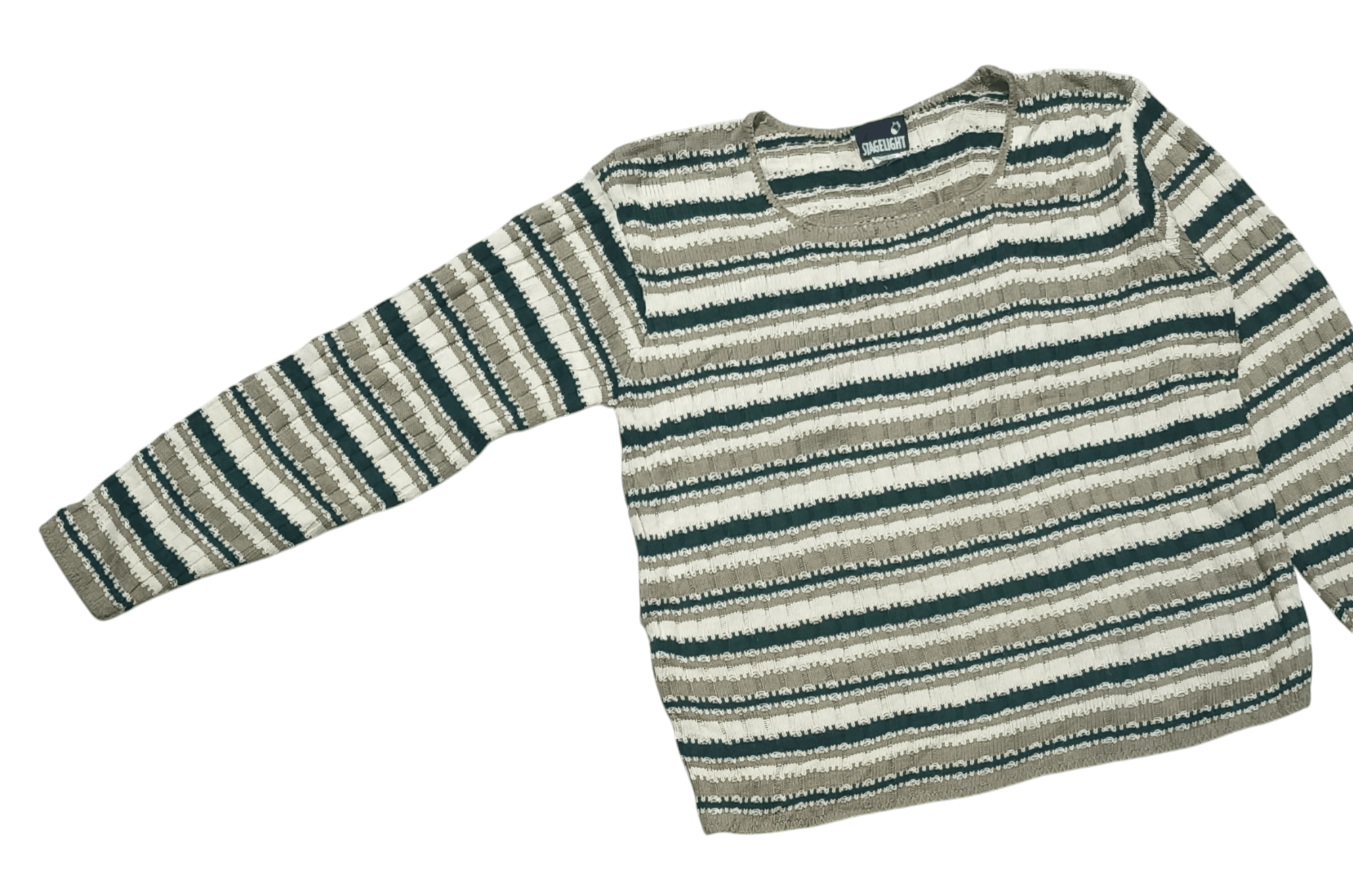 Other Vintage 90s STAGELIGHT Women's Ethnic Striped Knit Sweater Size L / US 10 / IT 46 - 3 Thumbnail