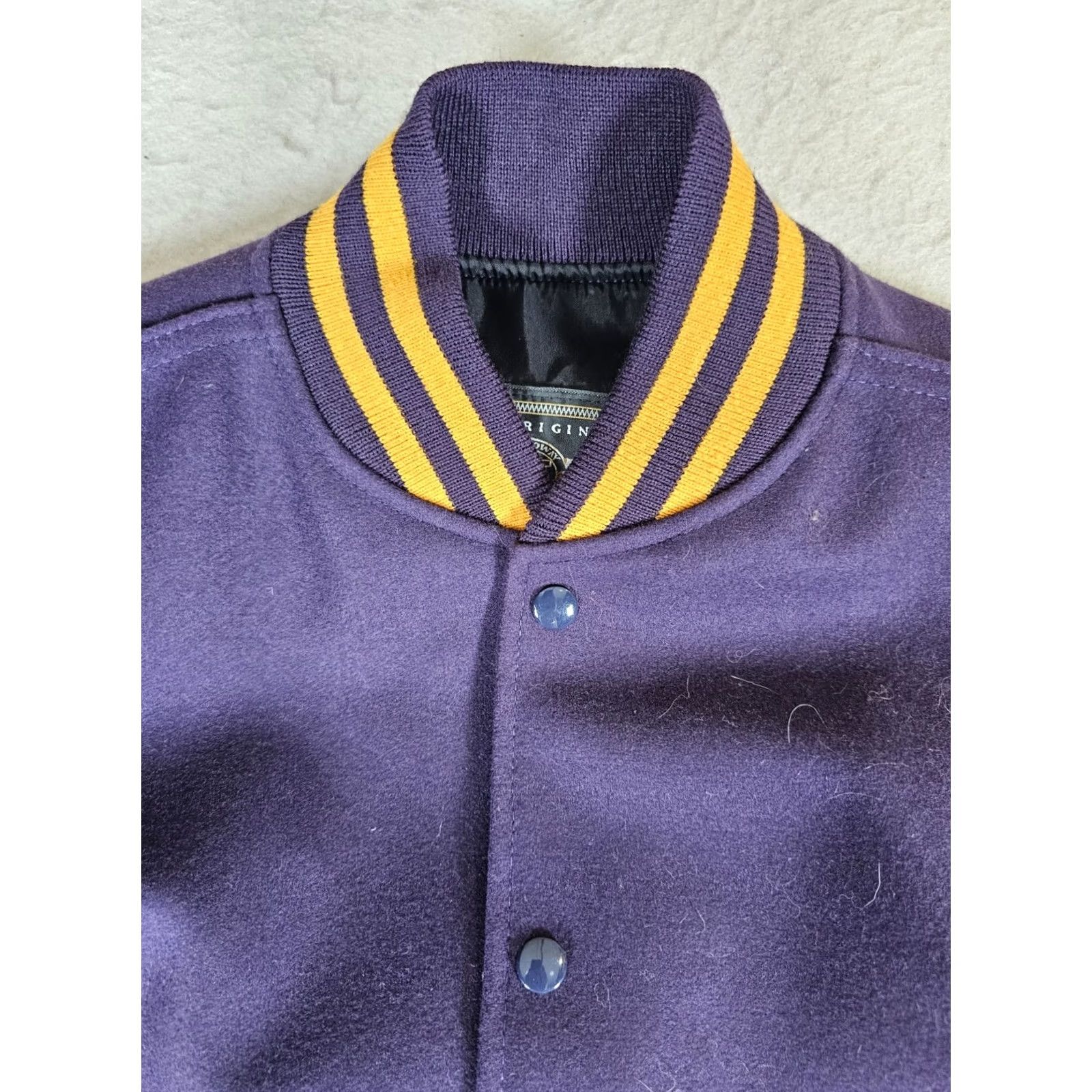 Holloway VINTAGE Holloway The Original Varsity Jacket Purple Yellow Wool & Leather Mens Sz S Size US S / EU 44-46 / 1 - 3 Thumbnail