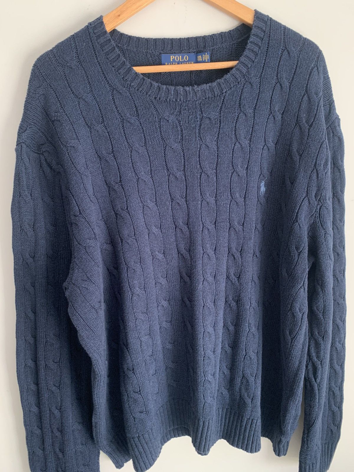 Polo Ralph Lauren Polo Ralph Lauren Navy Cable Knit Cotton Sweater XXL Size US XXL / EU 58 / 5 - 2 Thumbnail