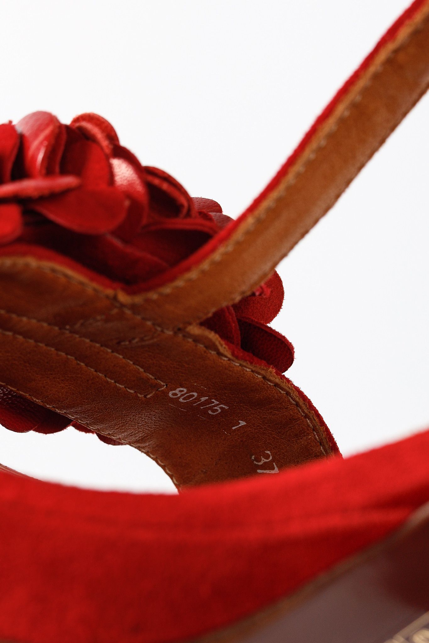 Designer Chie Mihara Xifon Rojo Suede Rosette Sandals Size US 6.5 / IT 36.5 - 11 Thumbnail