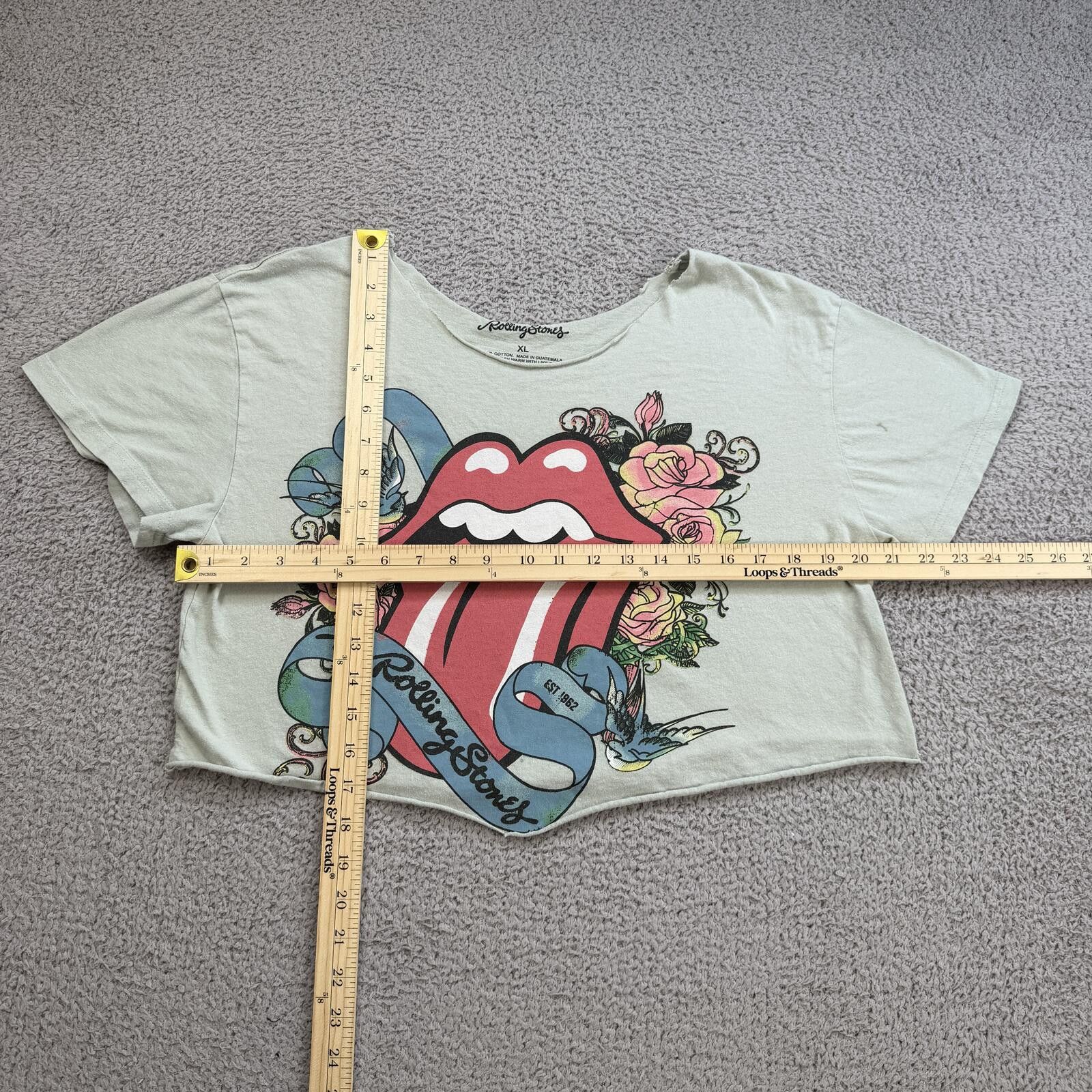 The Rolling Stones Rolling Stones Cropped T Shirt XL Women Band Tee Floral Y2K Size XL / US 12-14 / IT 48-50 - 3 Thumbnail