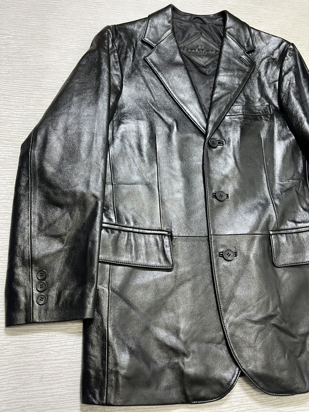 Balenciaga Balenciaga - Vintage - 1997 - Leather Blazer Size US L / EU 52-54 / 3 - 6 Thumbnail