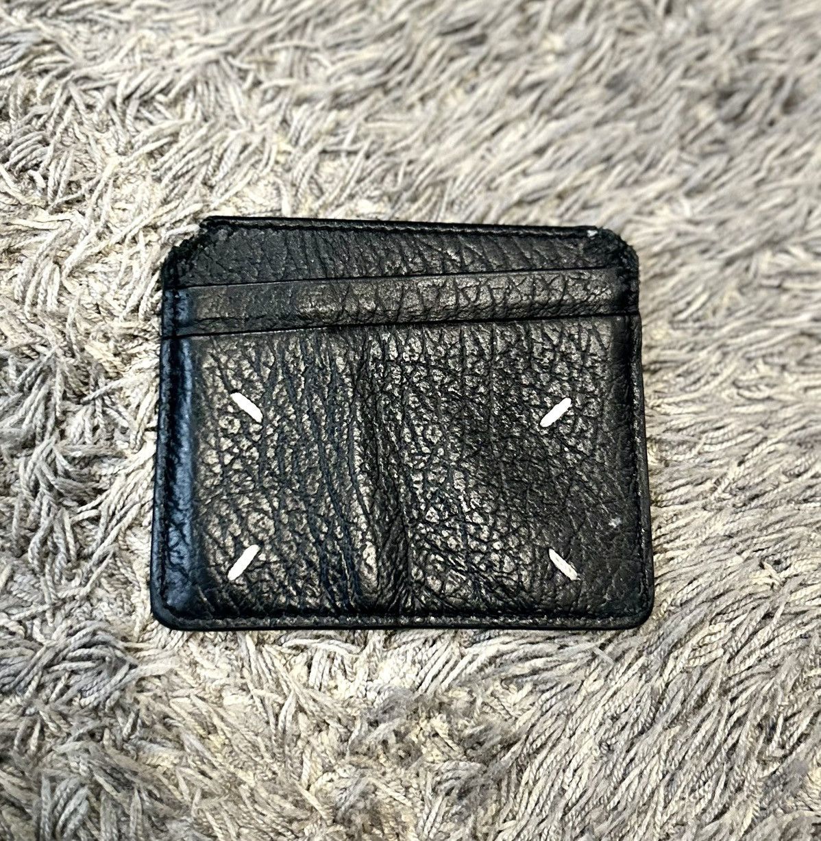 Maison Margiela MAISON MARGIELA 4 STITCH BLACK PEBBLE GRAINED CARD HOLDER Size ONE SIZE - 1 Thumbnail