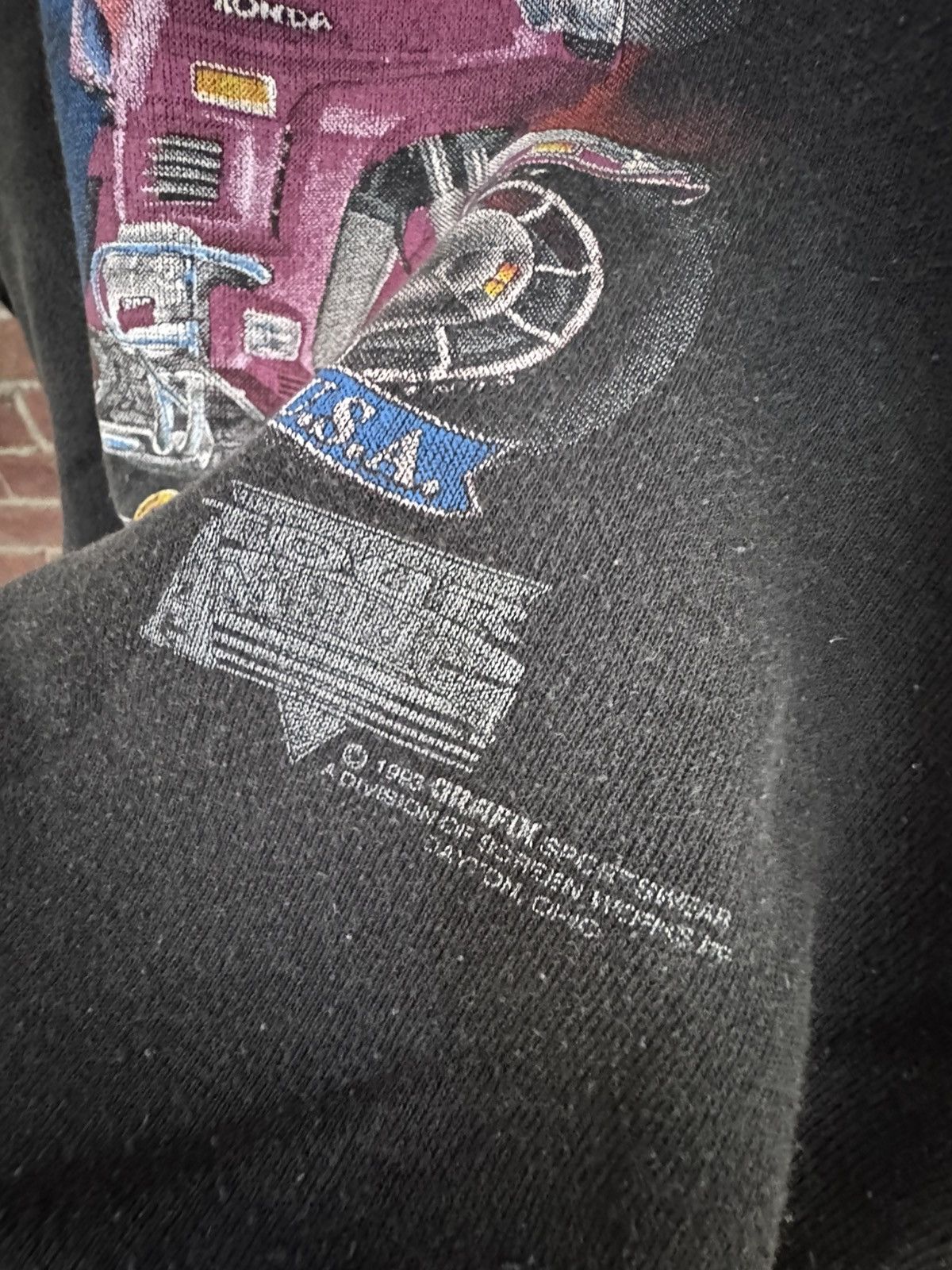 Vintage Vintage 90s Wings of Freedom Motorcycle Crewneck Sweatshirt Size US XL / EU 56 / 4 - 3 Thumbnail