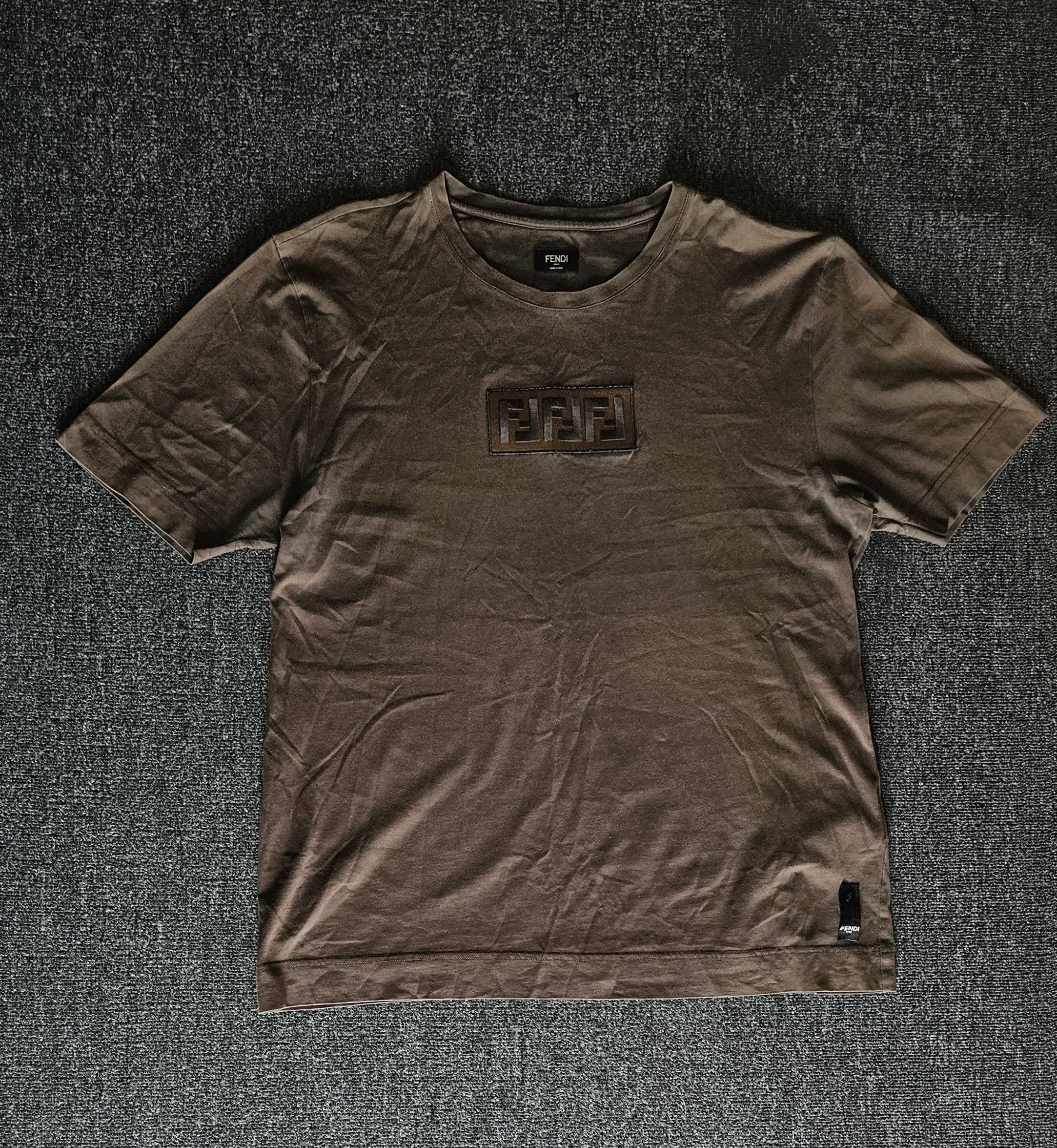 Fendi FENDI Men's Brown Embroidered FF Oversize T-Shirt Size L Size US L / EU 52-54 / 3 - 1 Thumbnail