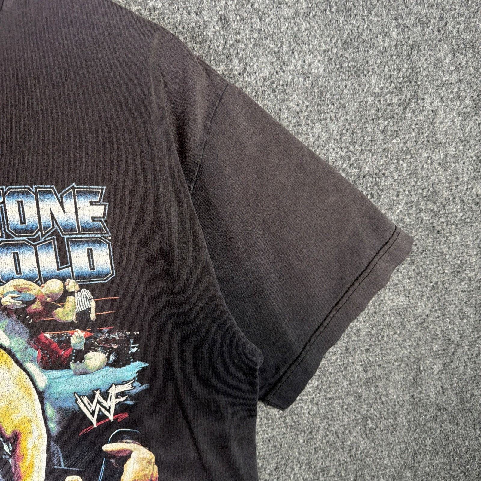 WWF Vintage Stone Cold Austin Shirt Large Black 90s Faded WWF Size US L / EU 52-54 / 3 - 3 Thumbnail
