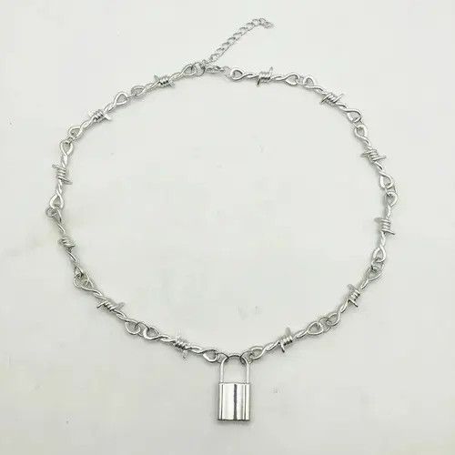 Urban Heritage Punk Lock Barbed Wire Necklace Size ONE SIZE - 3 Thumbnail