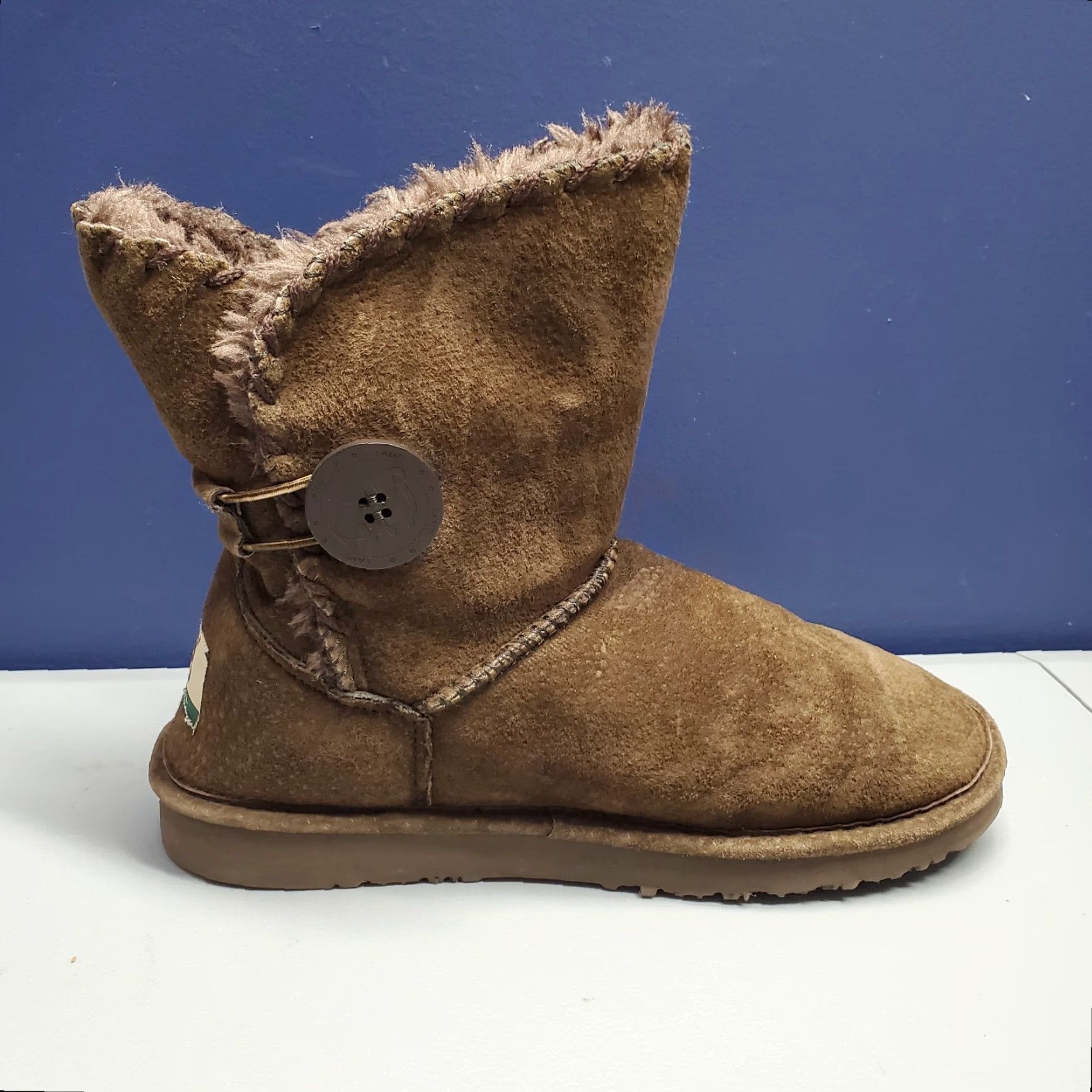 Vintage LAMO Winter Ankle Boots Womens Size 8 Brown Suede Pull On Whipstitch Faux Fur Casual Shoes Size US 8 / IT 38 - 3 Thumbnail