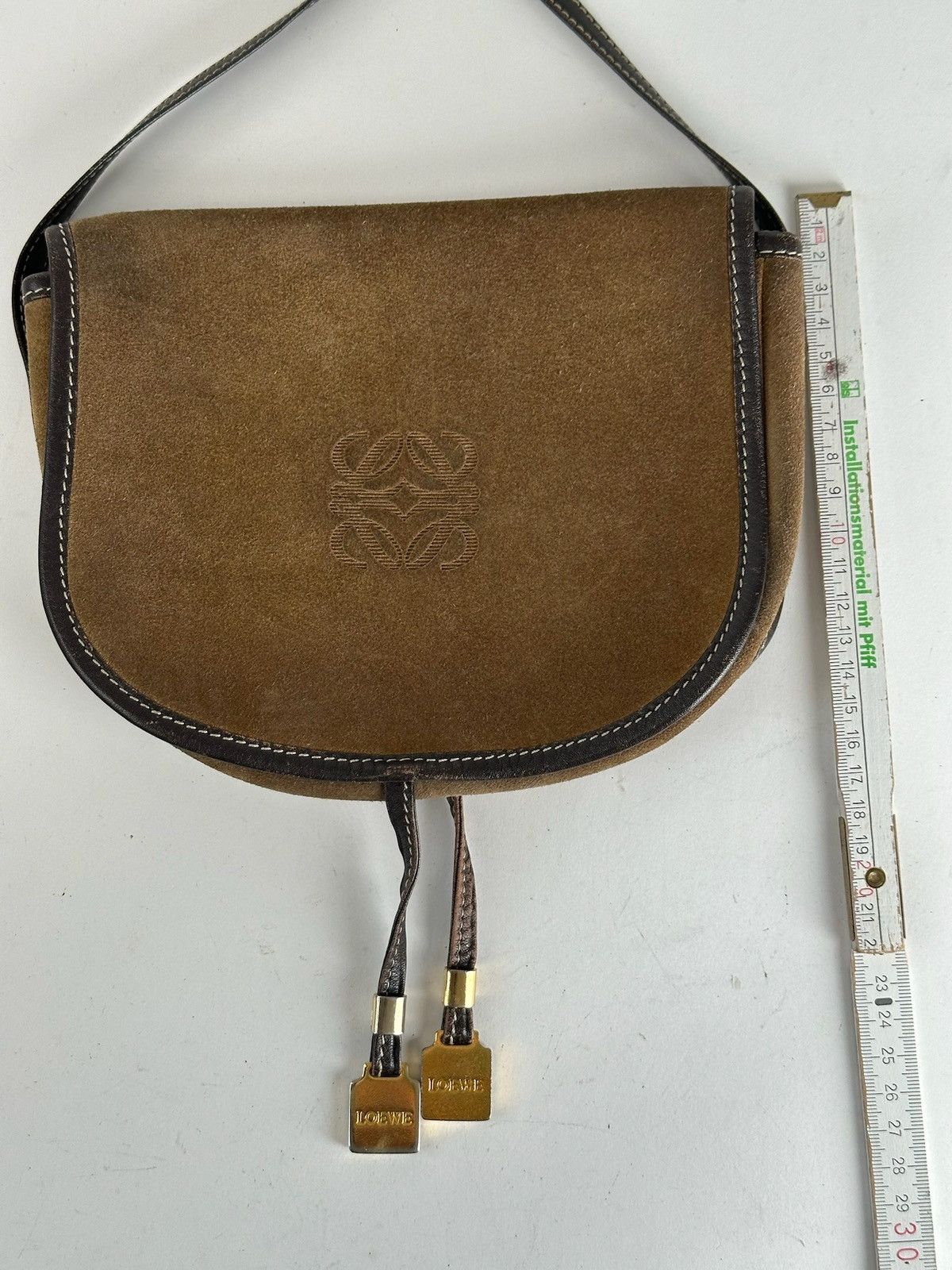 Loewe Vintage Loewe Madrid Suede Crossbody Bag Brown Size ONE SIZE - 9 Thumbnail