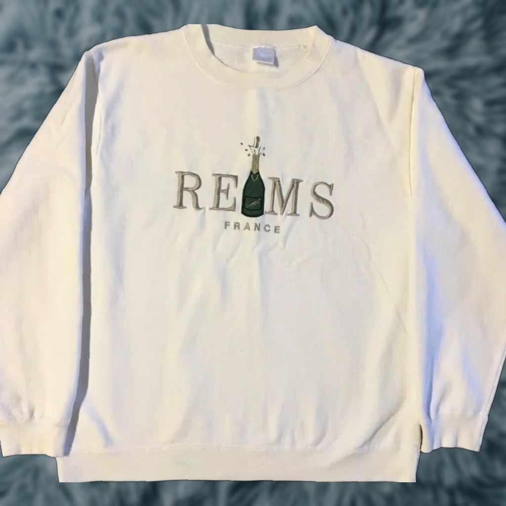 Vintage VINTAGE Reims France Faded 90s Sweatshirt Hoodie XS White Paris Champagne Beer Bar Grunge 80s Men Crew Neck Pullover Size US XS / EU 42 / 0 - 1 Thumbnail